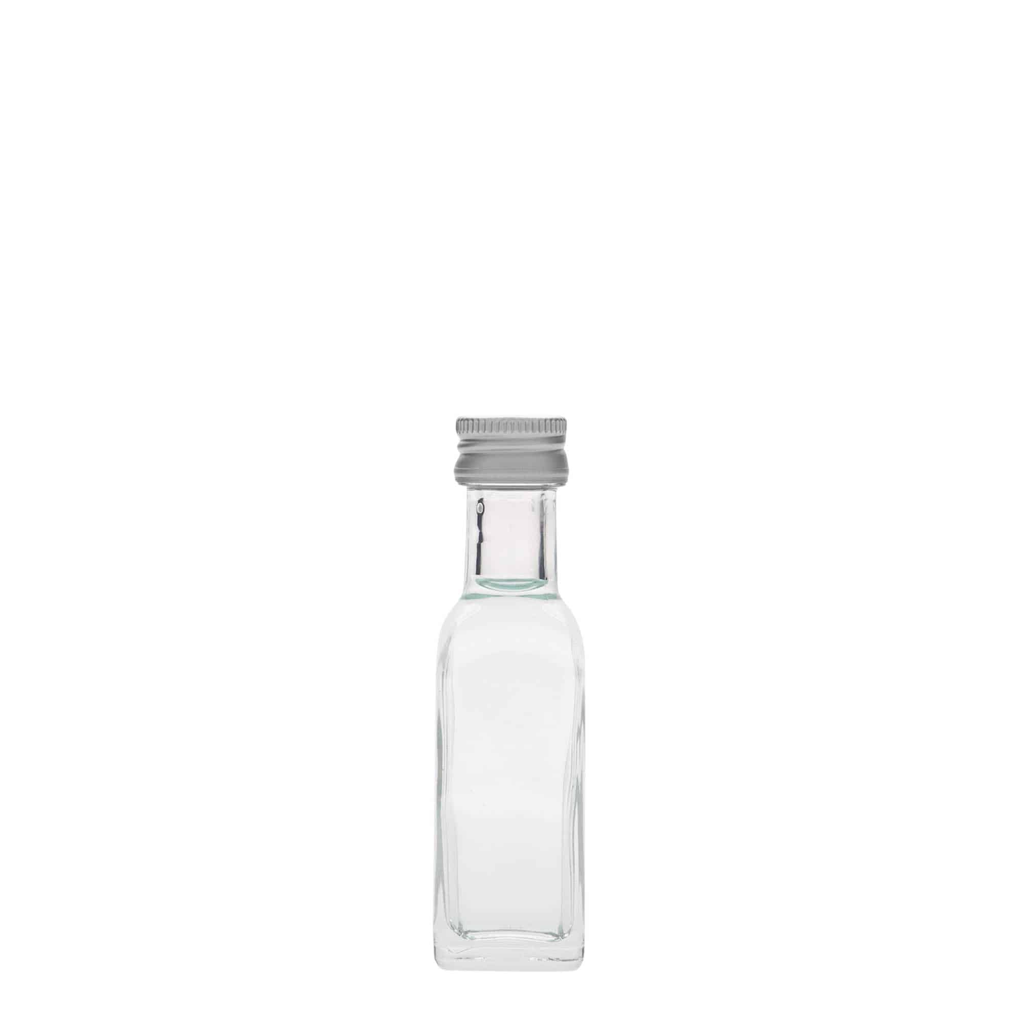 20 ml glass bottle 'Marasca', square, opening: PP 18