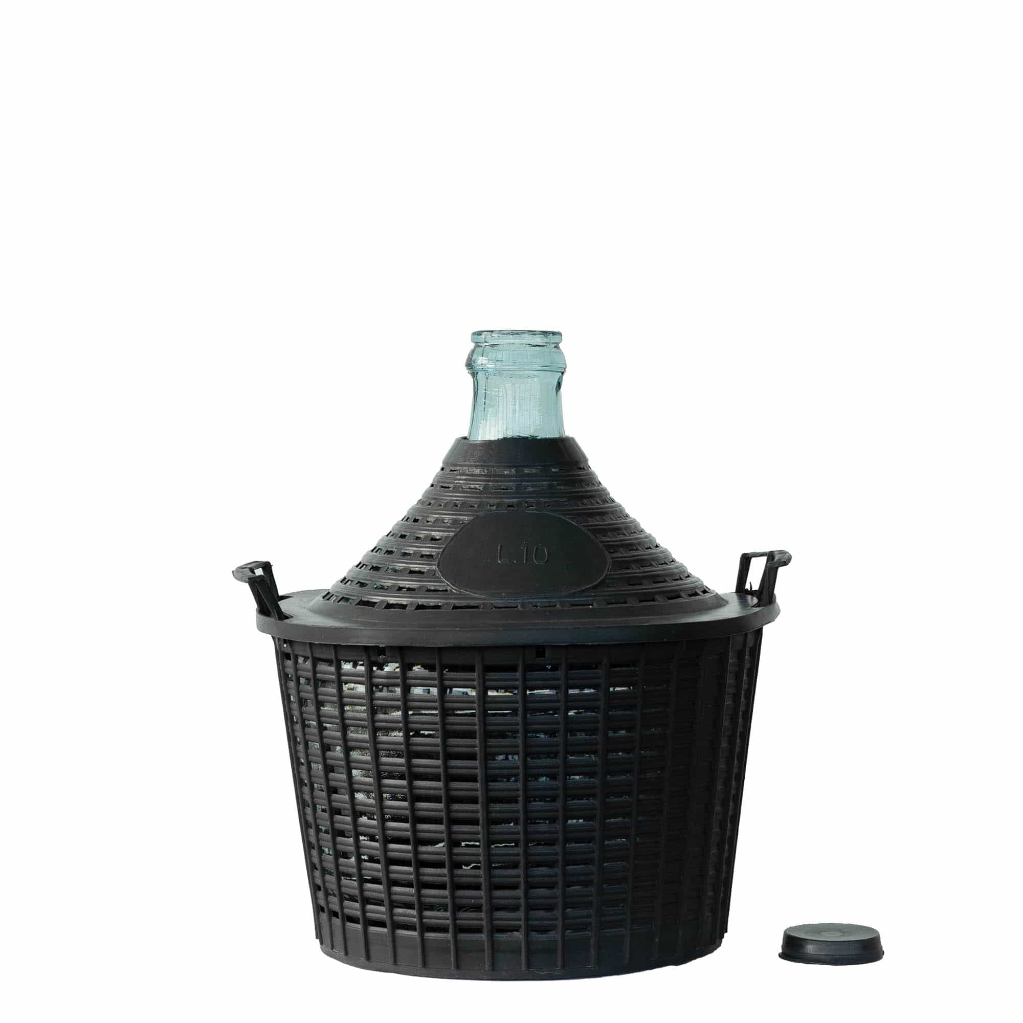 10 l narrow-neck glass balloon bottle, opening: slip lid