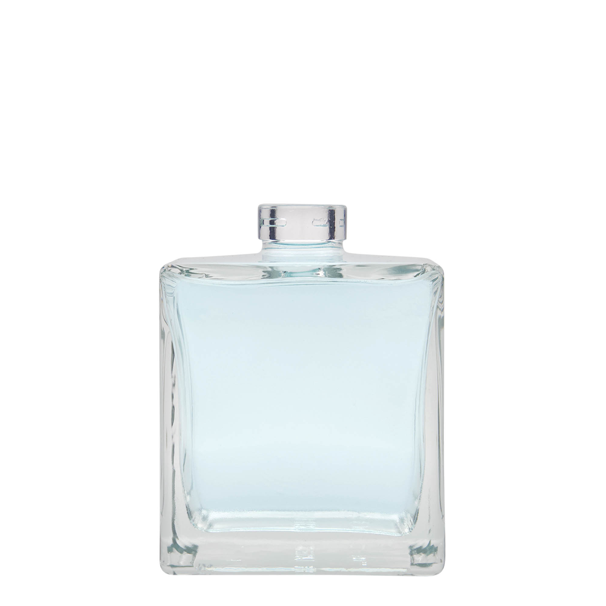 500 ml glass bottle 'Cube', square, opening: cork