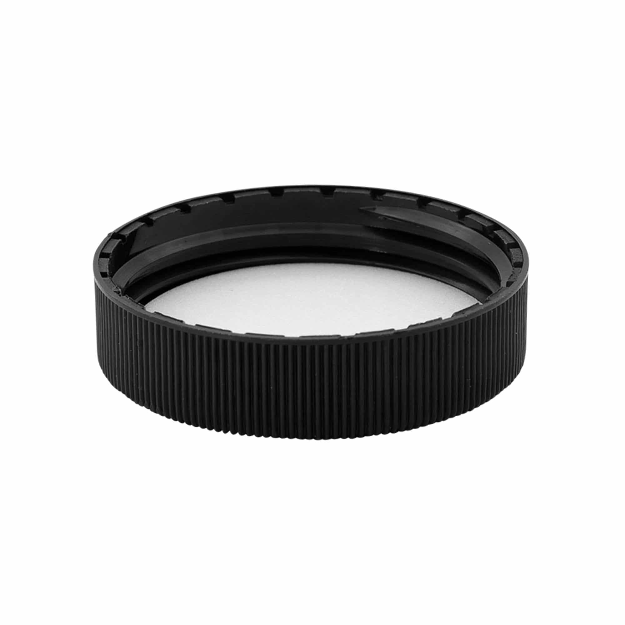 Screw cap with EPE insert, PP plastic, black, for opening: DIN 60