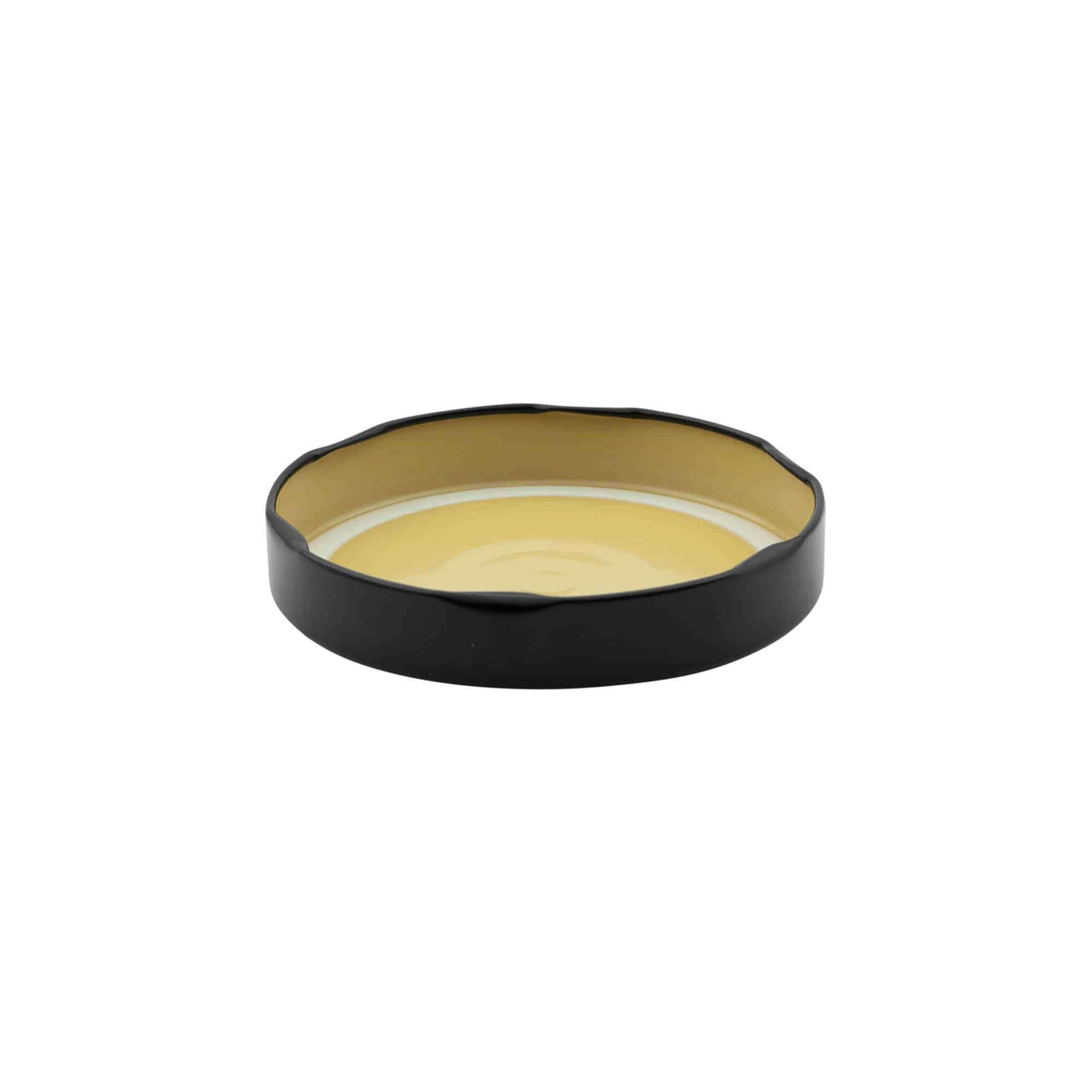 Deep twist-off cap, tinplate, black, for opening: Deep-TO 82
