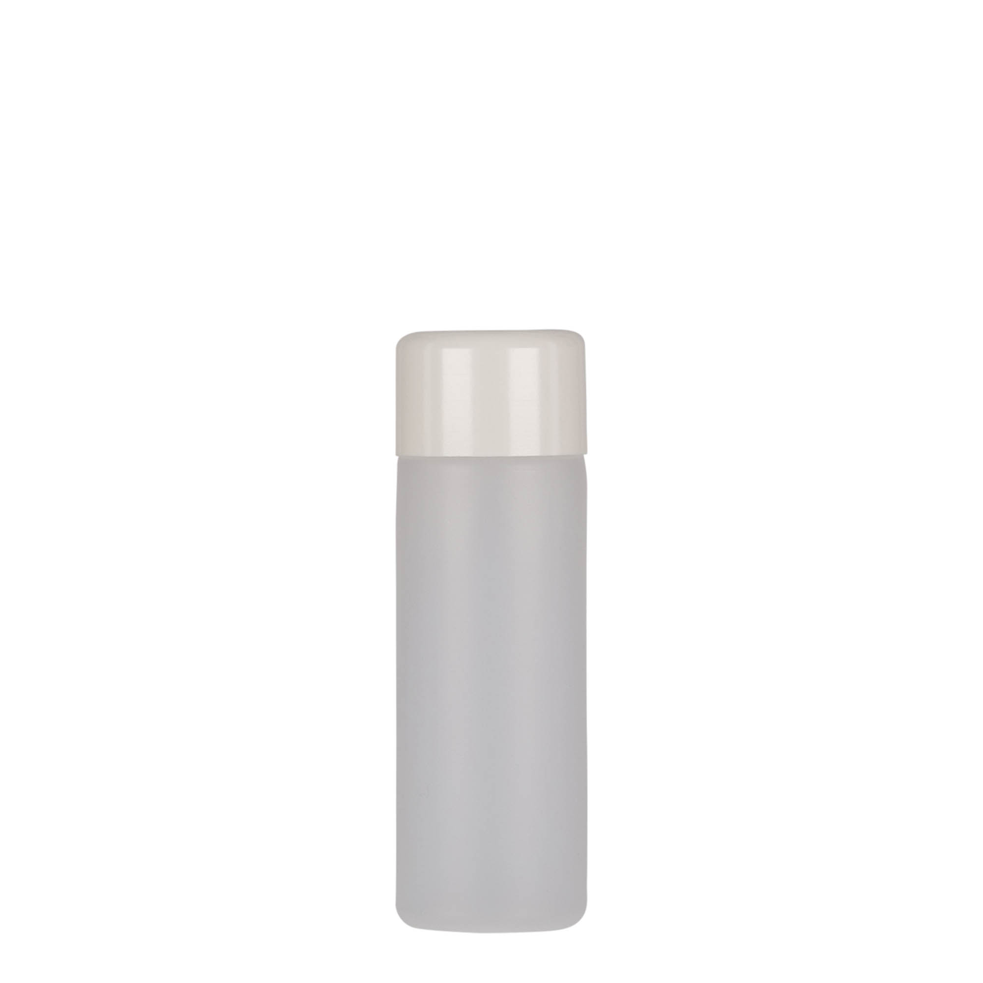 50 ml round bottle, PE plastic, natural, opening: screw cap 50 ml round bottle, PE plastic, natural, opening: screw cap