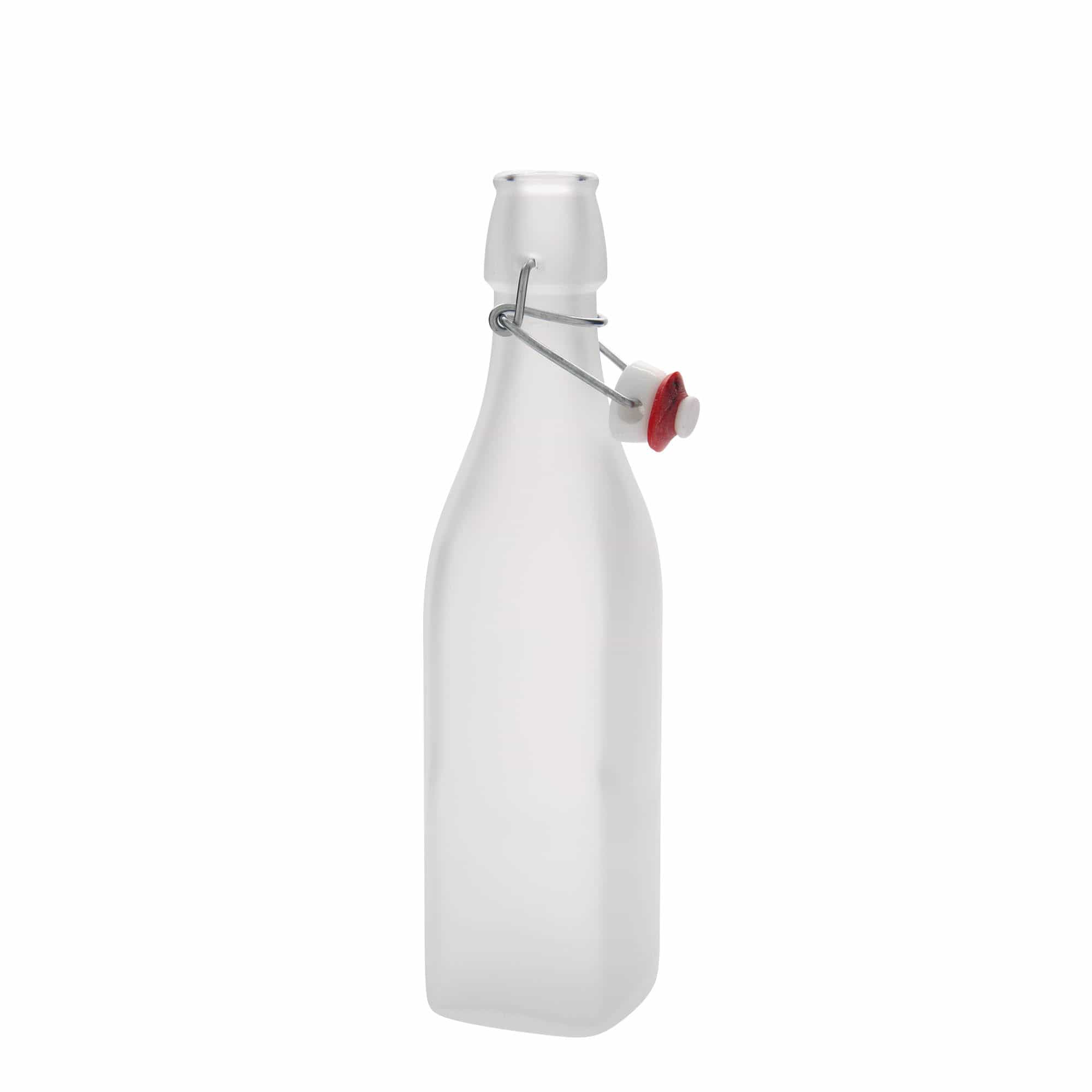 500 ml glass bottle 'Swing, square, white, opening: swing top closure'