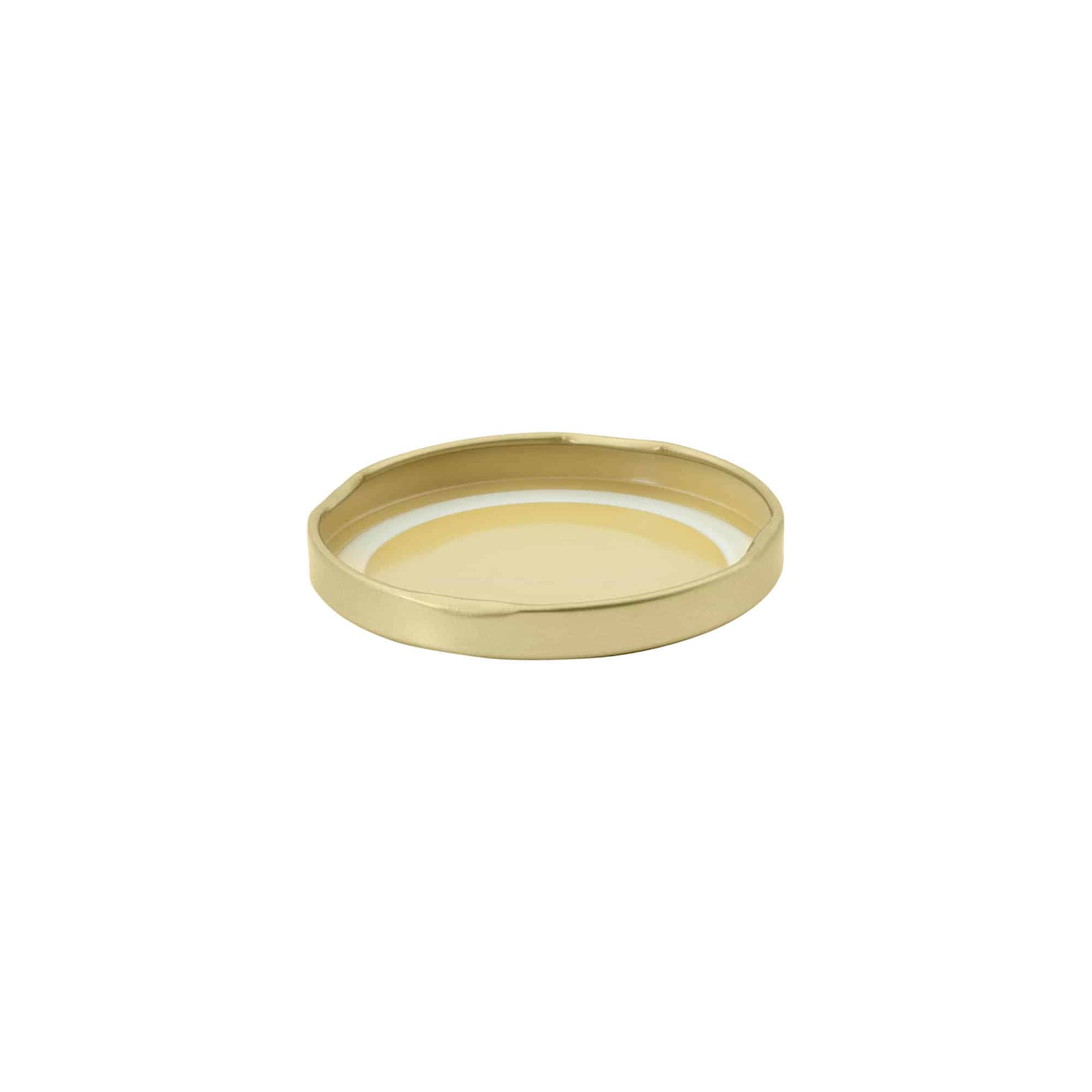 Twist-off lid, tinplate, gold, for opening: TO 66