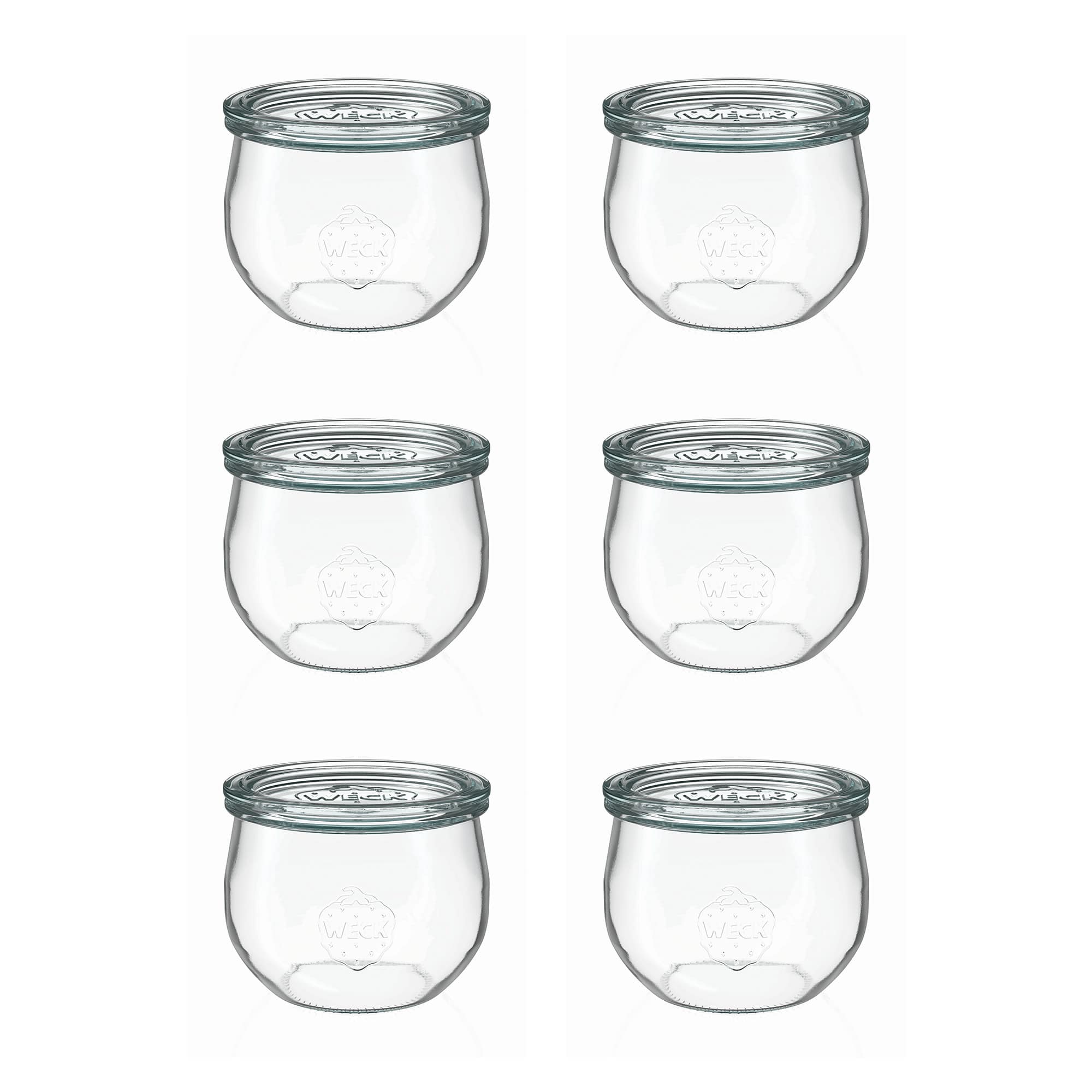 6x 580 ml WECK tulip jar with glass lid RR 100