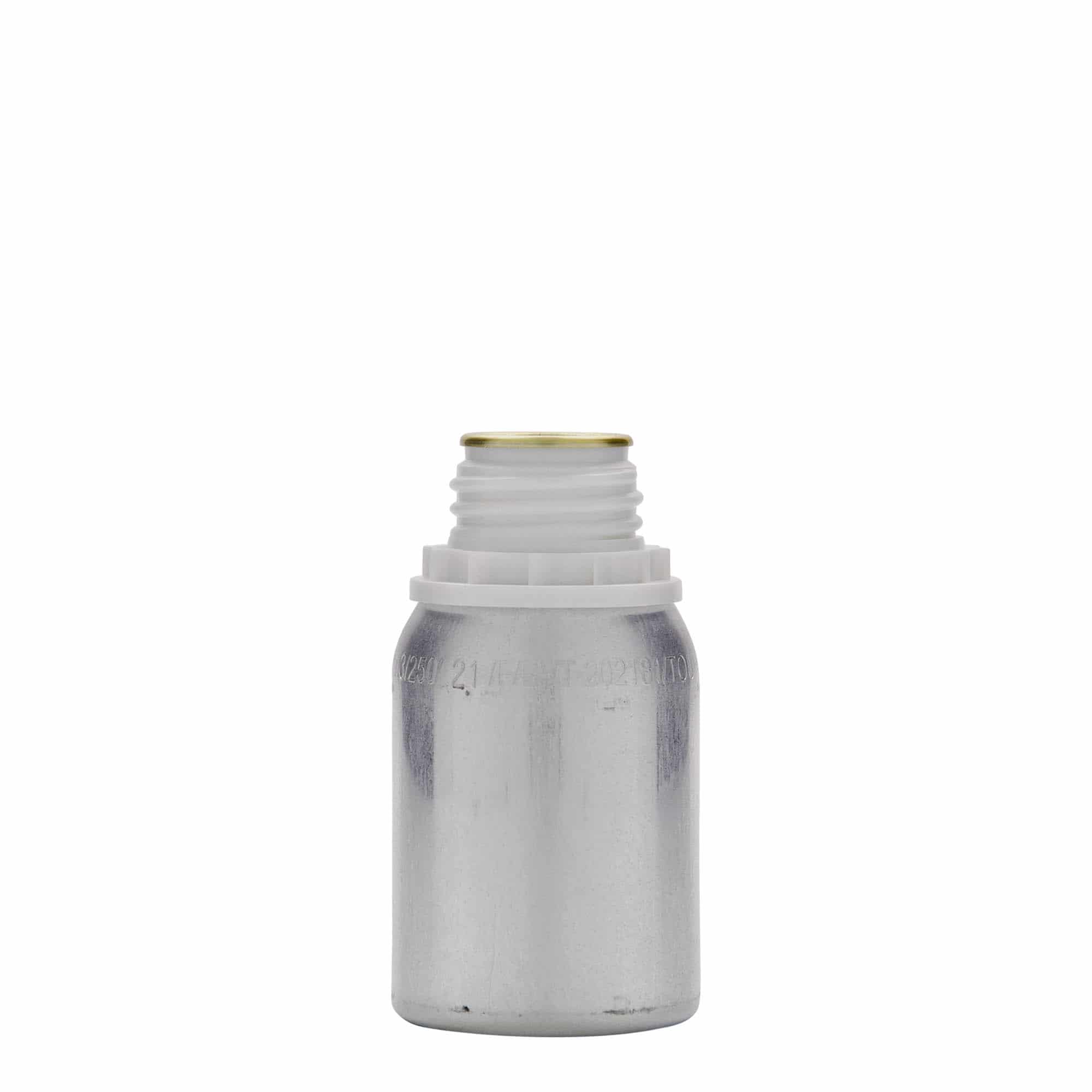 125 ml aluminium bottle, metal, silver, closure: DIN 32