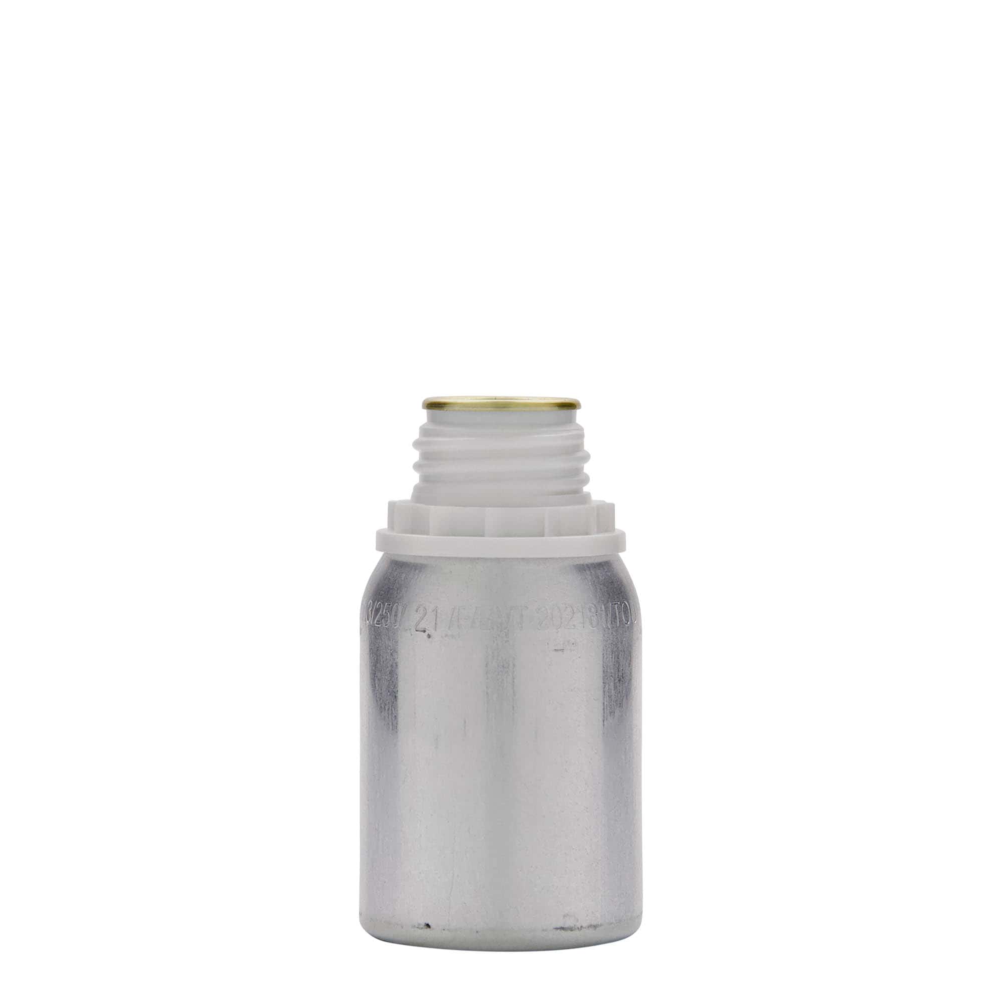 125 ml aluminium bottle, metal, silver, opening: DIN 32