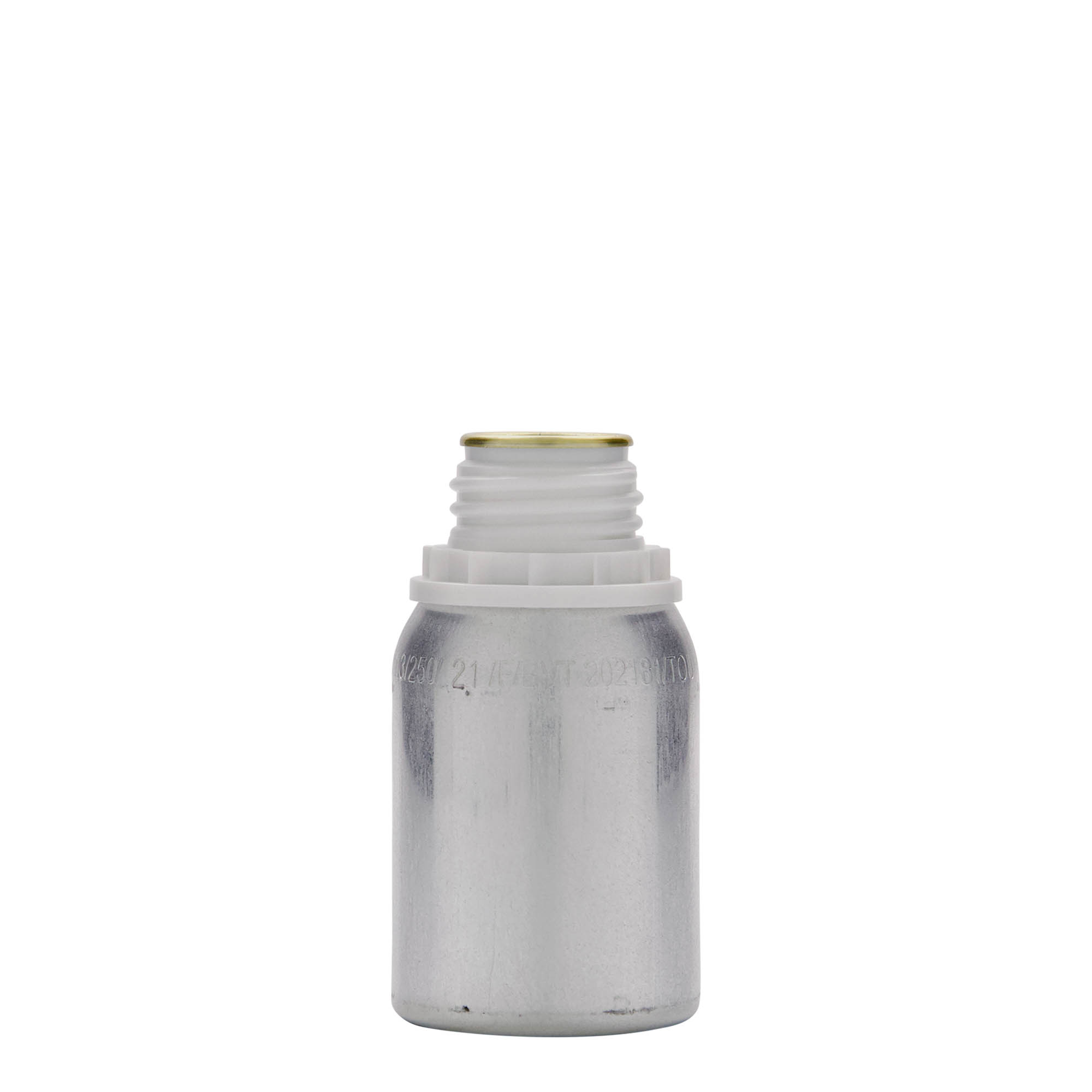 125 ml aluminium bottle, metal, silver, opening: DIN 32