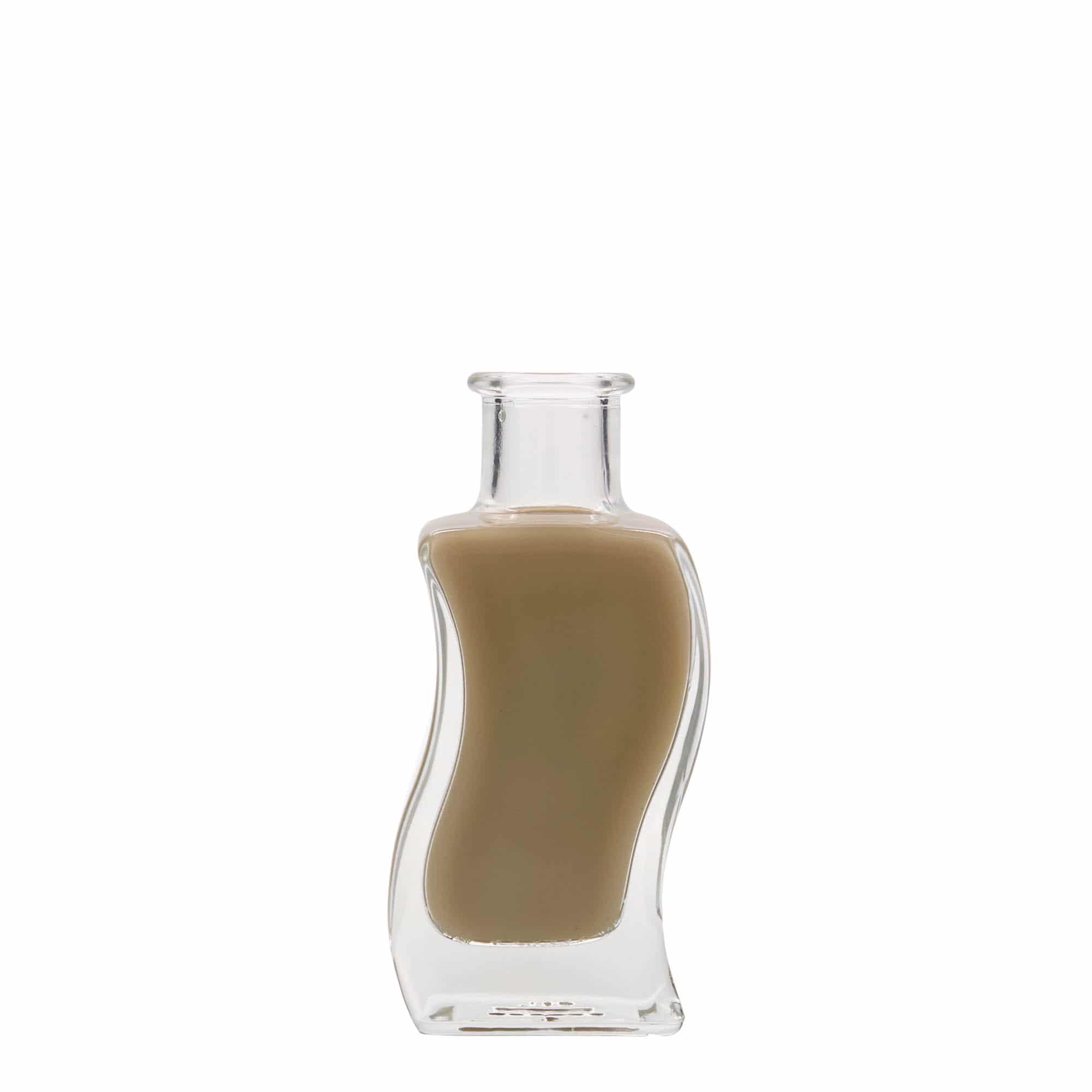 100 ml glass bottle ‘Wave’, square, opening: cork