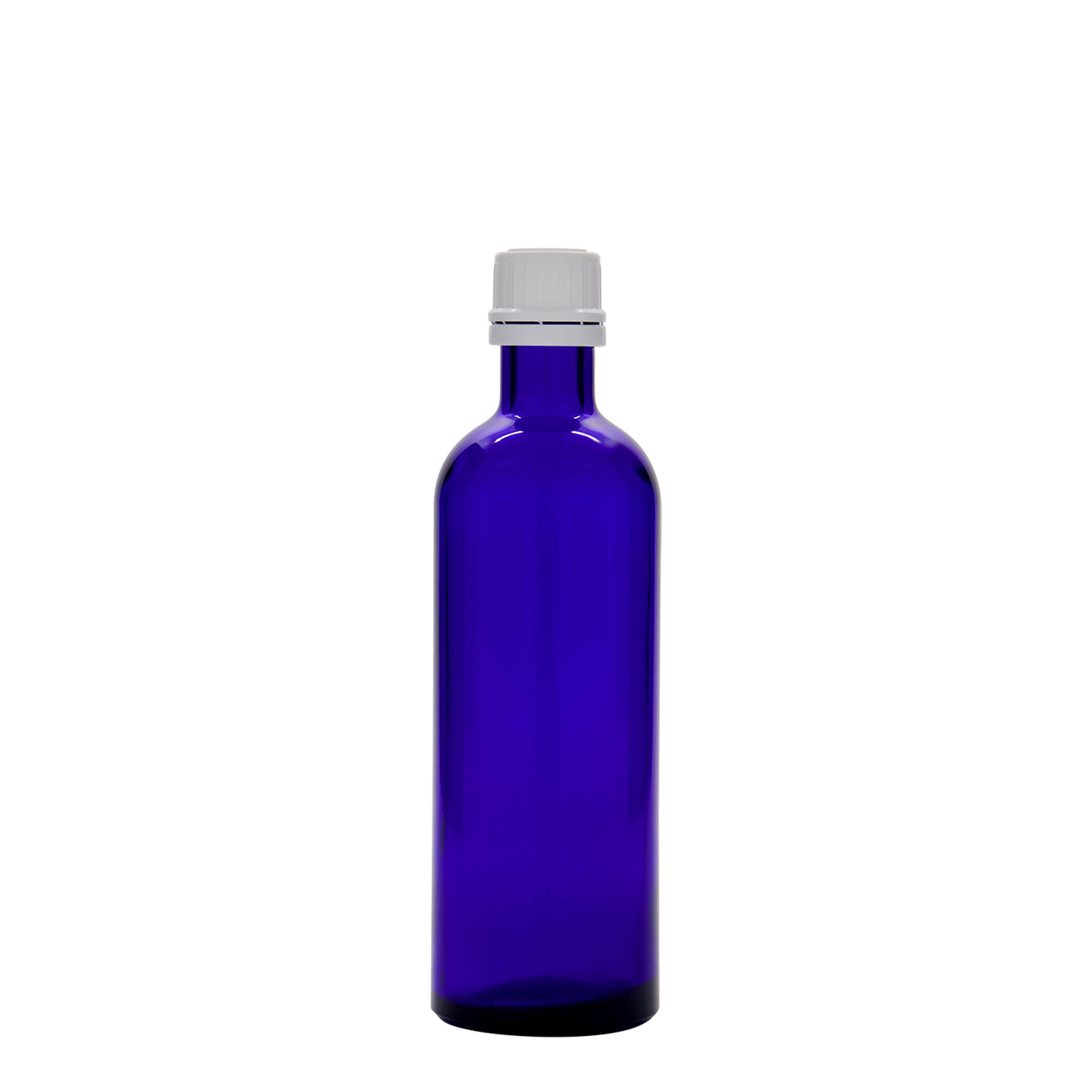 200 ml medicine bottle, glass, royal blue, opening: DIN 22 200 ml medicine bottle, glass, royal blue, opening: DIN 22