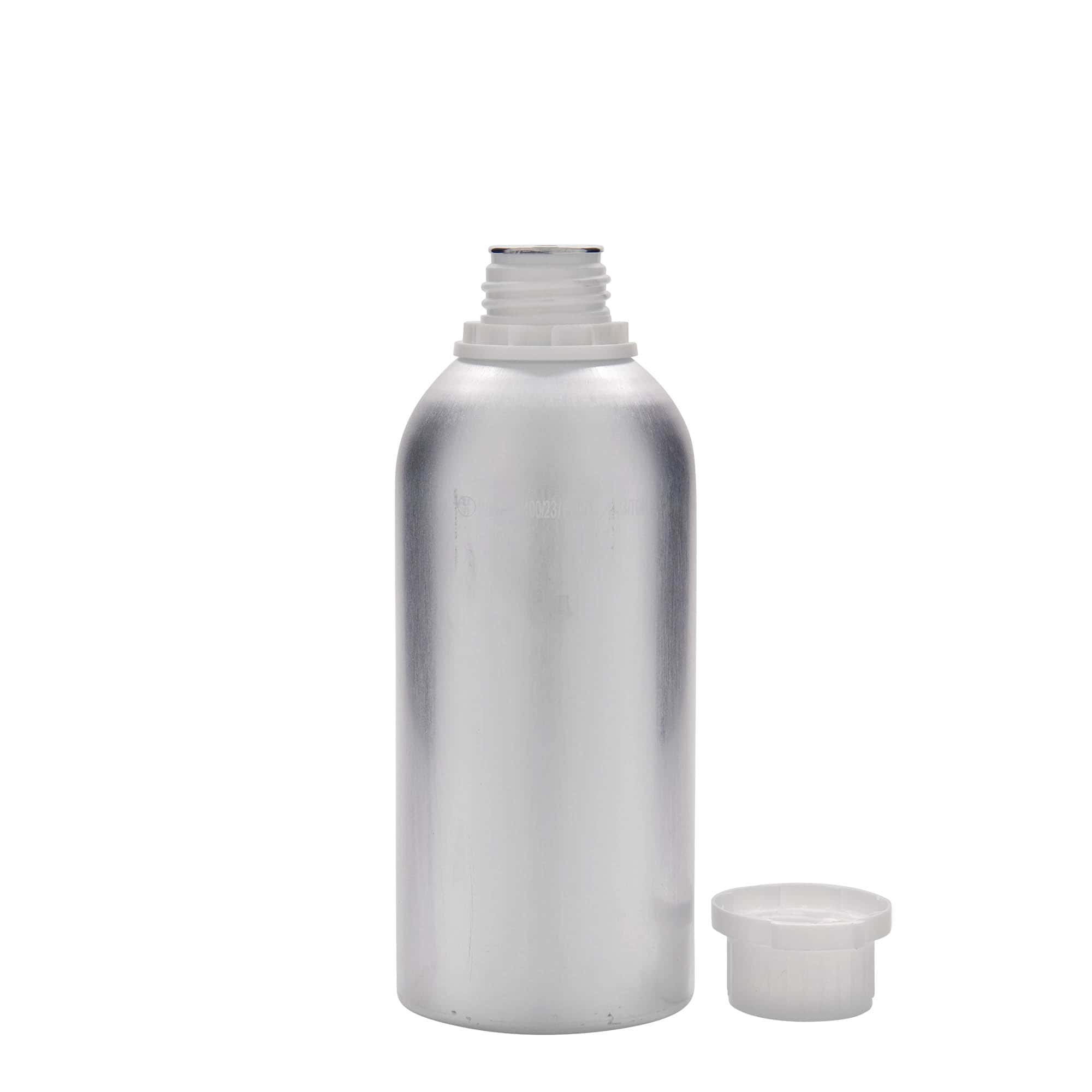 625 ml aluminium bottle, metal, silver, opening: DIN 32