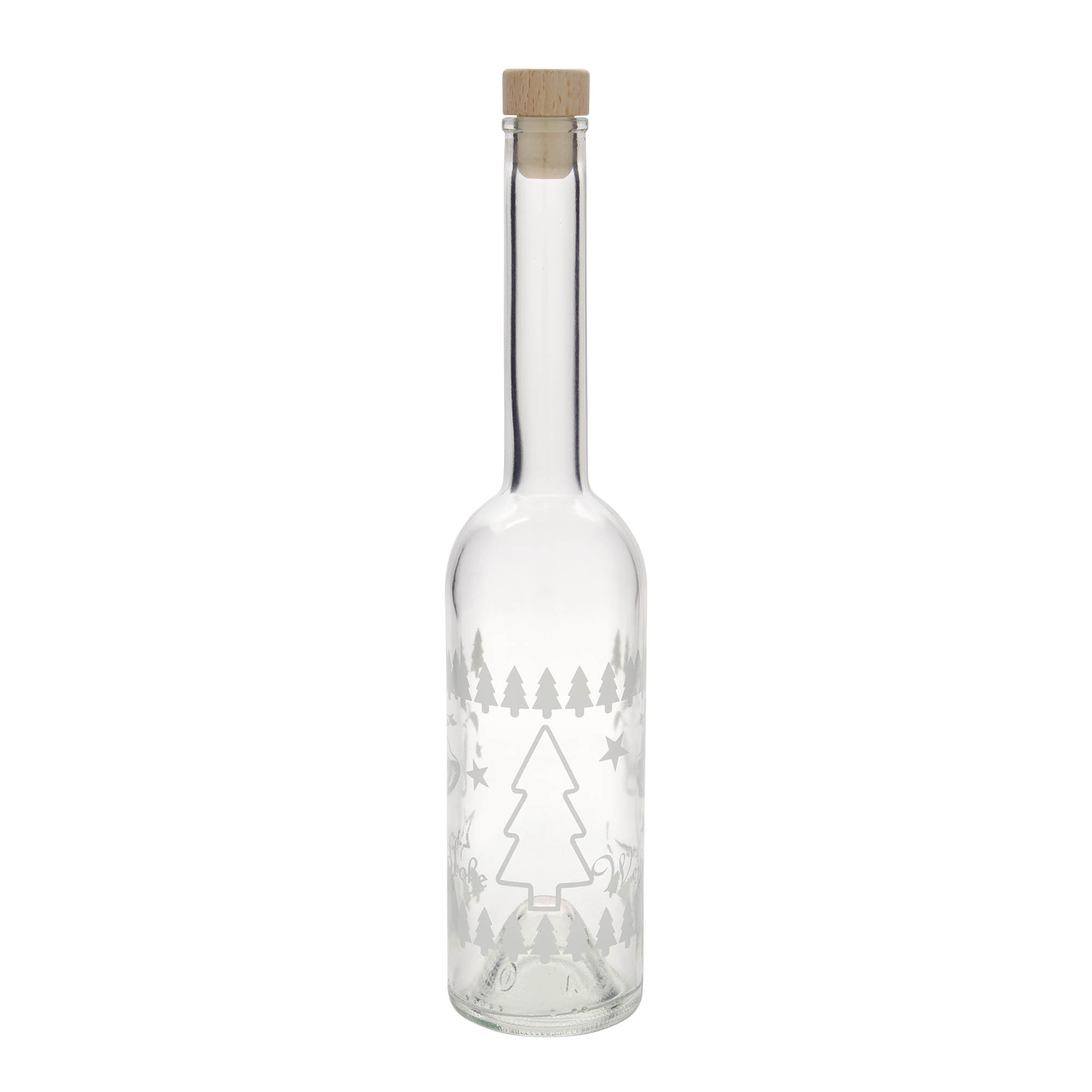 500 ml glass bottle 'Opera', design: Classic Christmas, opening: cork
