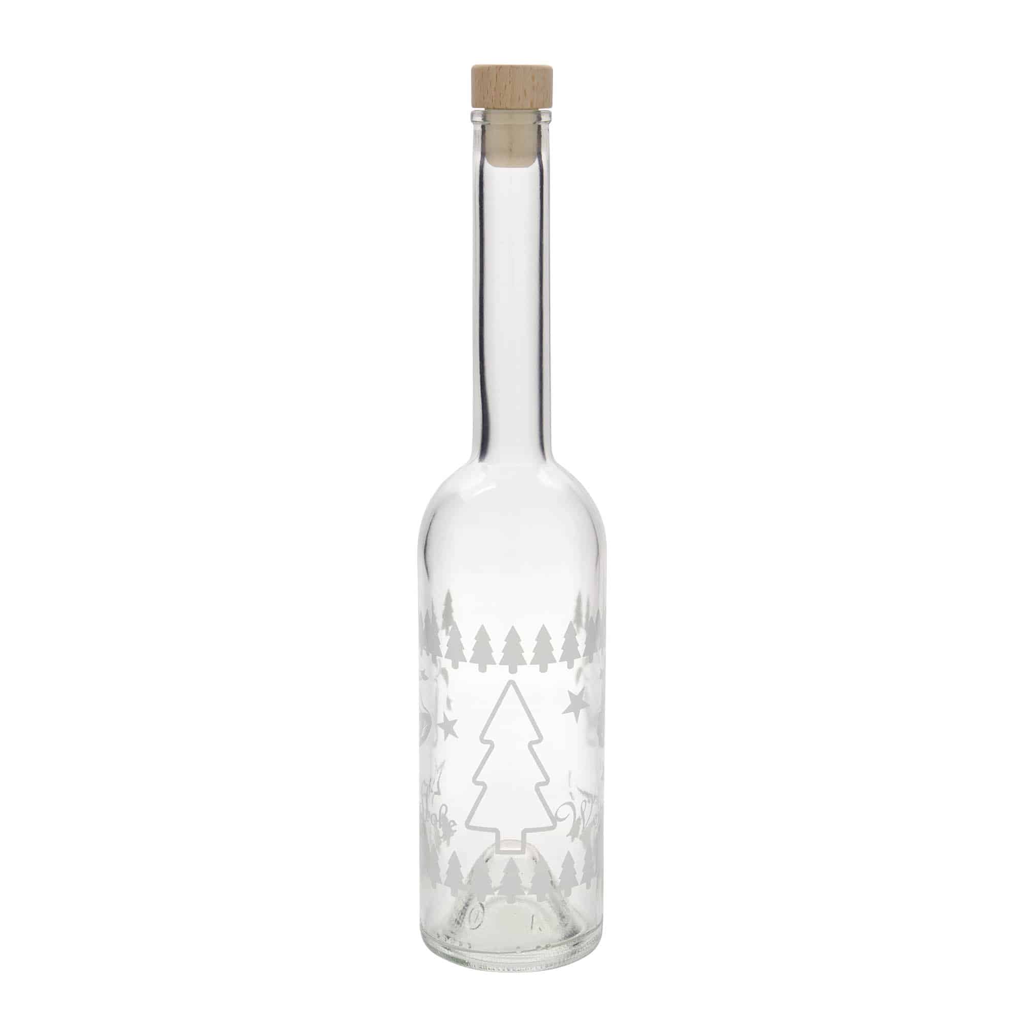 500 ml glass bottle 'Opera', design: Classic Christmas, opening: cork