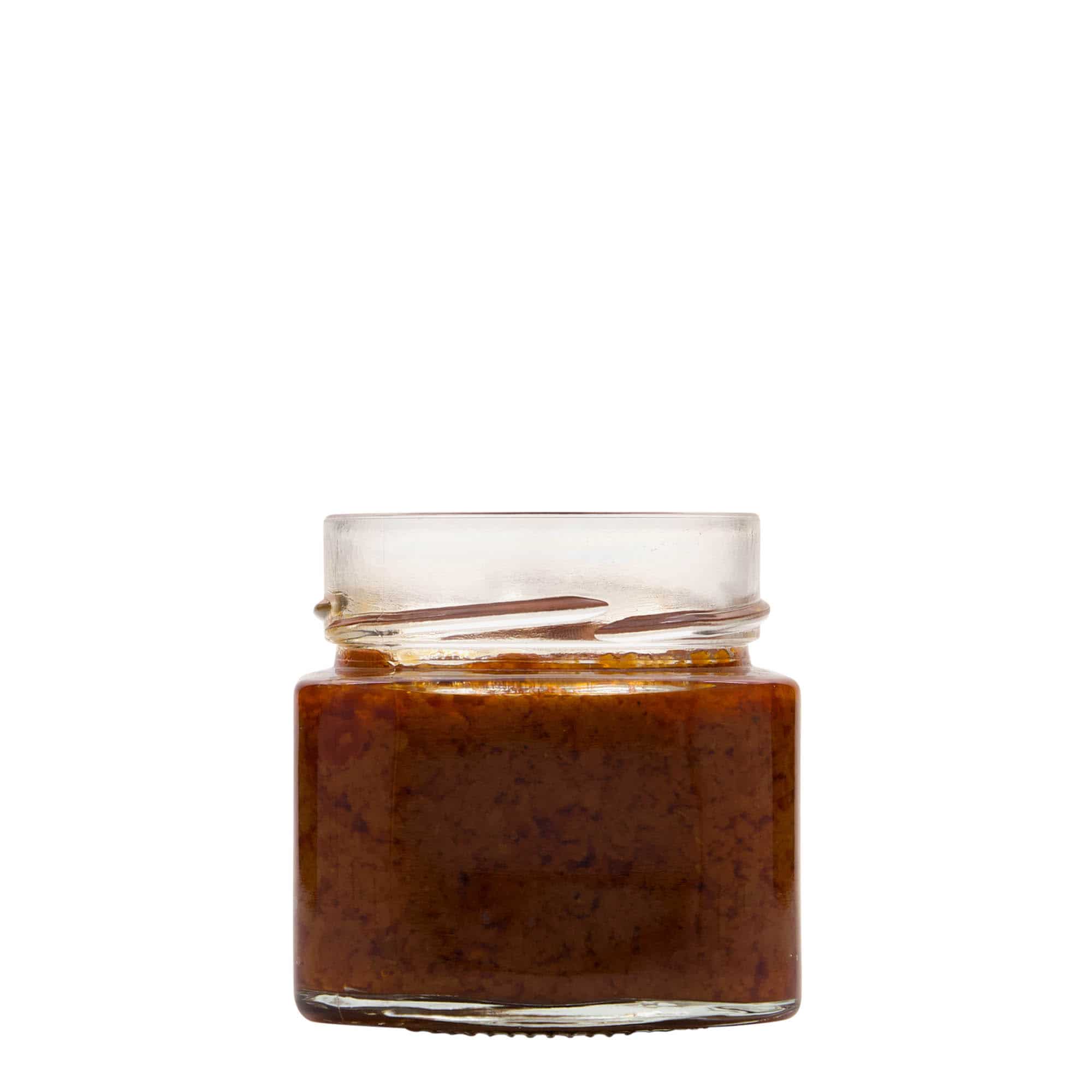 212 ml square jar 'Kimba', closure: extra deep twist off (EDTO 70)
