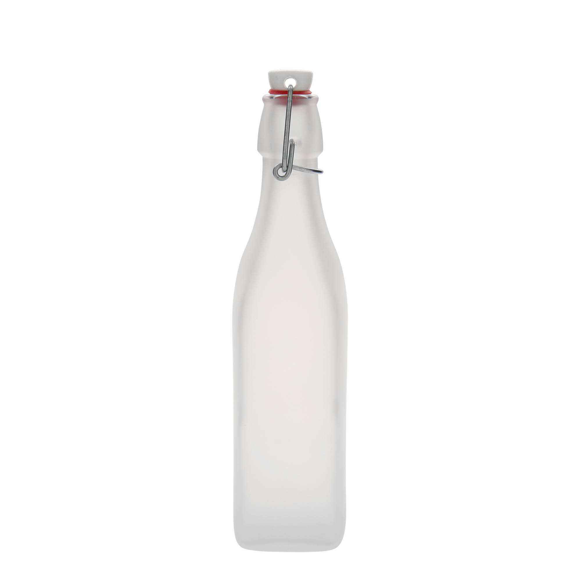 500 ml glass bottle 'Swing, square, white, opening: swing top closure' 500 ml glass bottle 'Swing, square, white, opening: swing top closure'