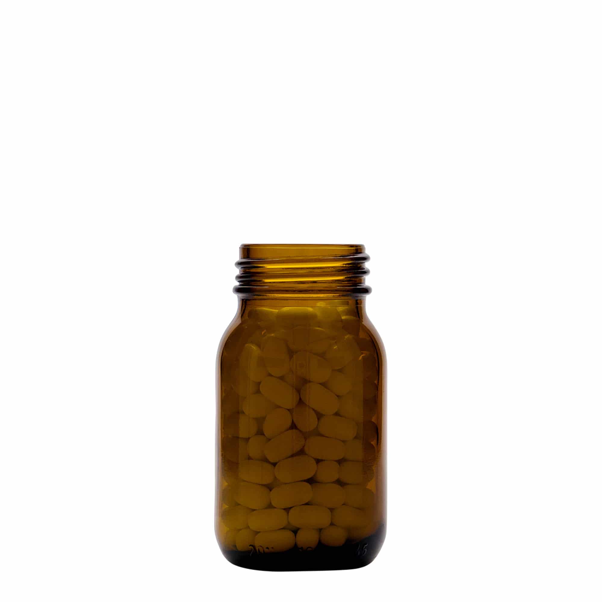 100 ml wide-neck glass, brown, opening: DIN 40