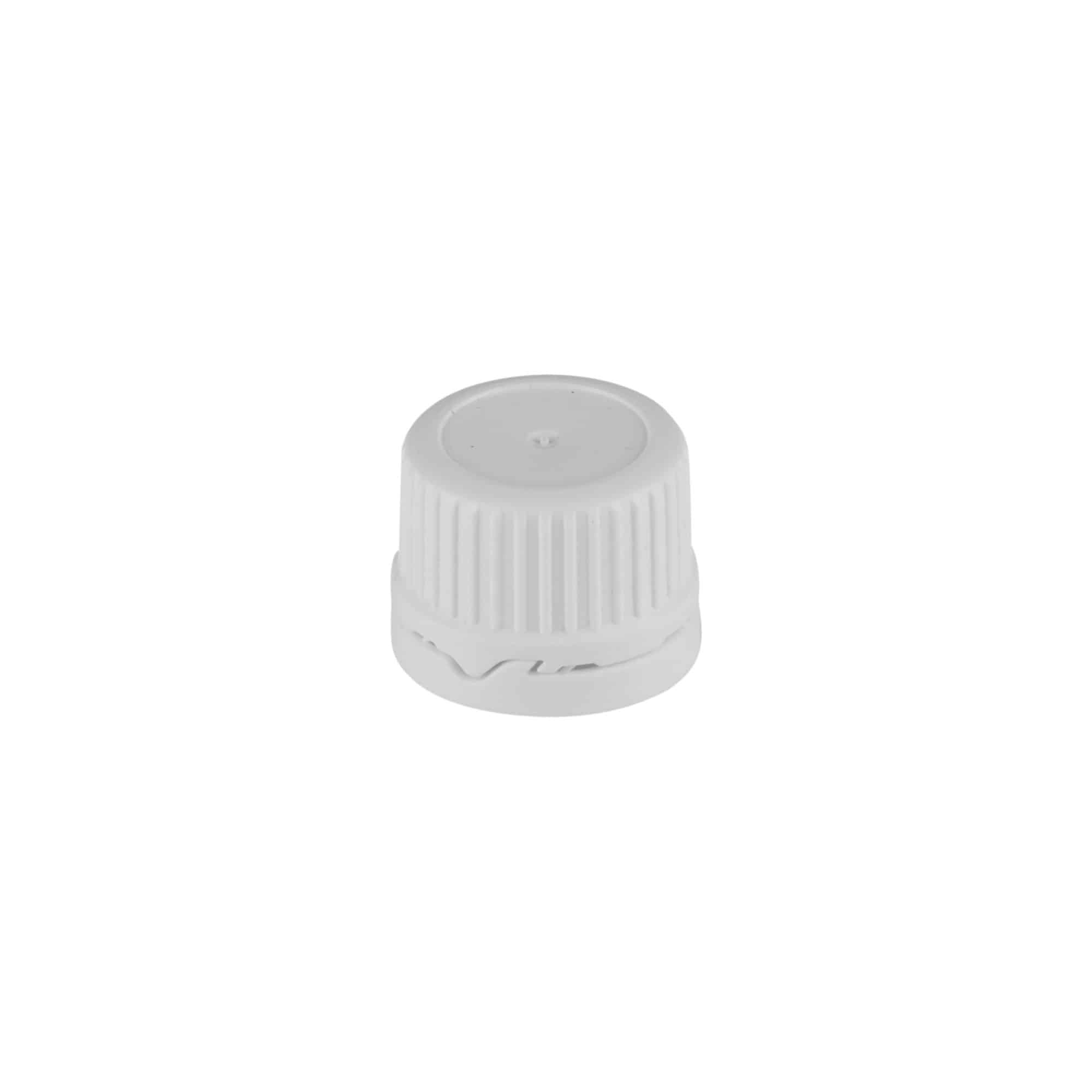Screw cap with pouring ring, PE plastic, white, for opening: DIN 22