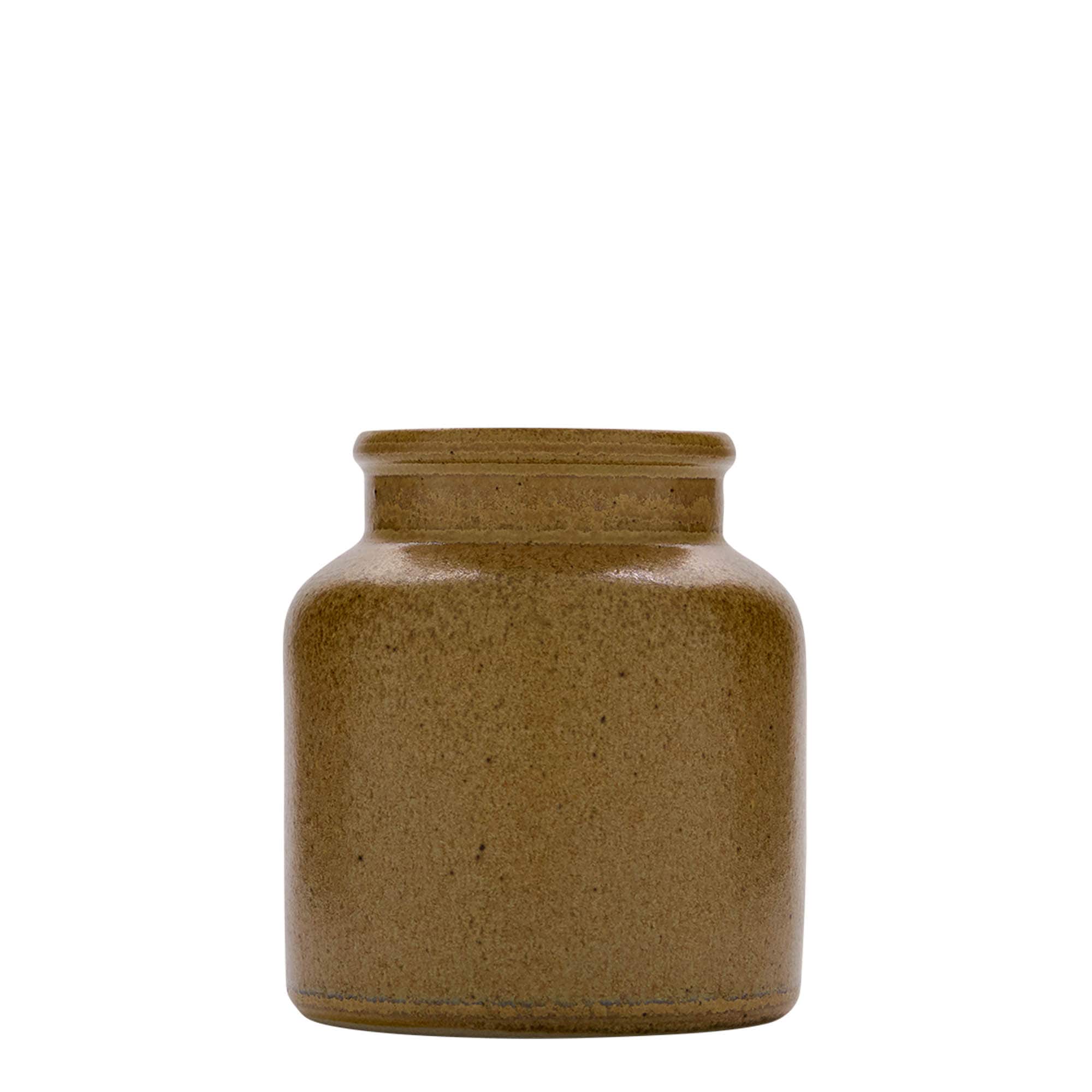 270 ml stoneware pot, ceramic, brown-crystal, opening: slip lid