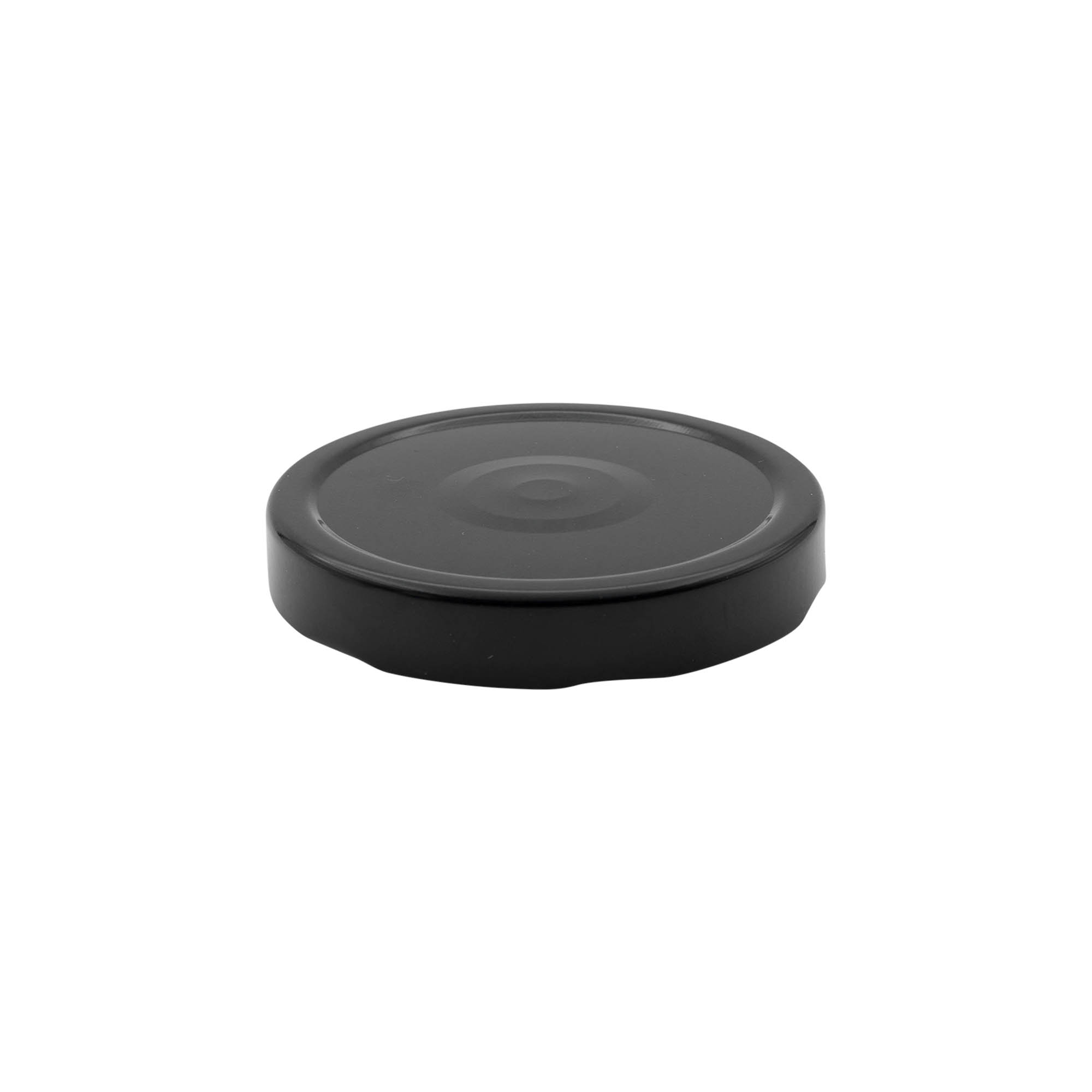 Deep twist-off cap, tinplate, black, for opening: Deep-TO 82