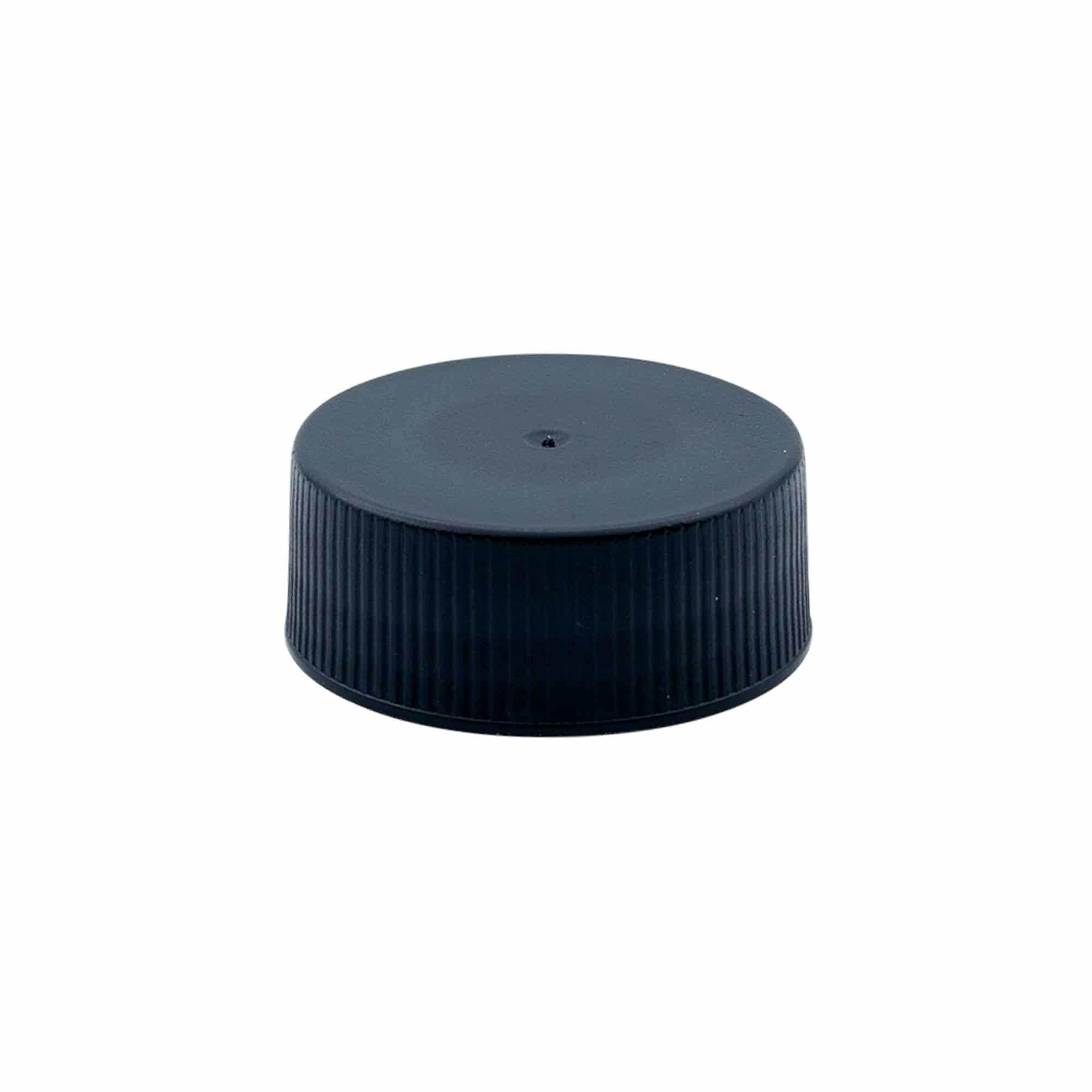 Screw cap with EPE insert, PP plastic, black, for opening: DIN 40