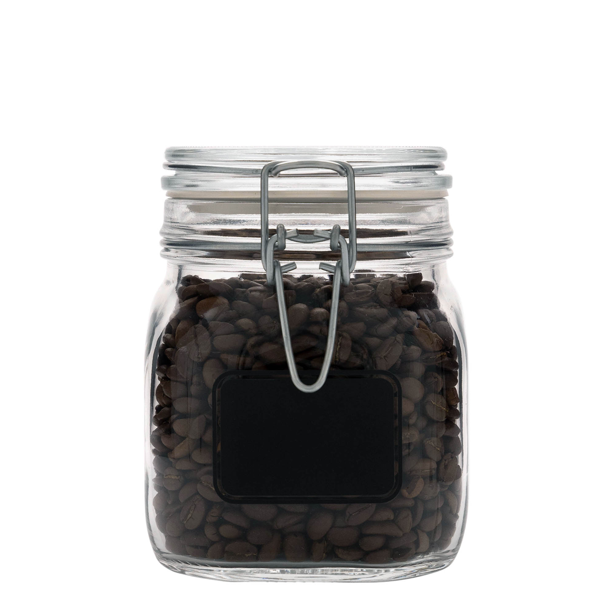 750 ml wire bail jar 'Fido', design: label area, square, opening: wire bail closure 750 ml wire bail jar 'Fido', design: label area, square, opening: wire bail closure