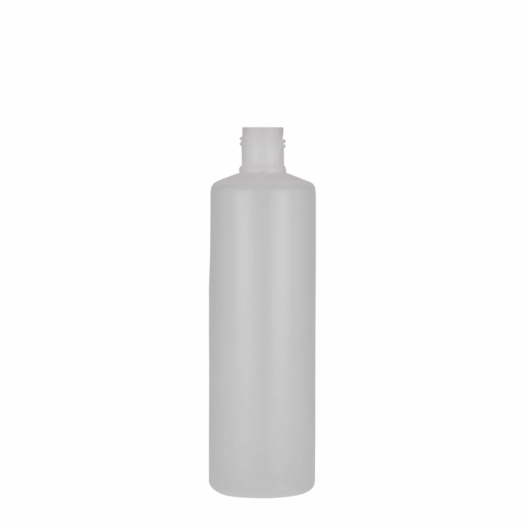 250 ml round bottle, PE plastic, natural, opening: screw cap