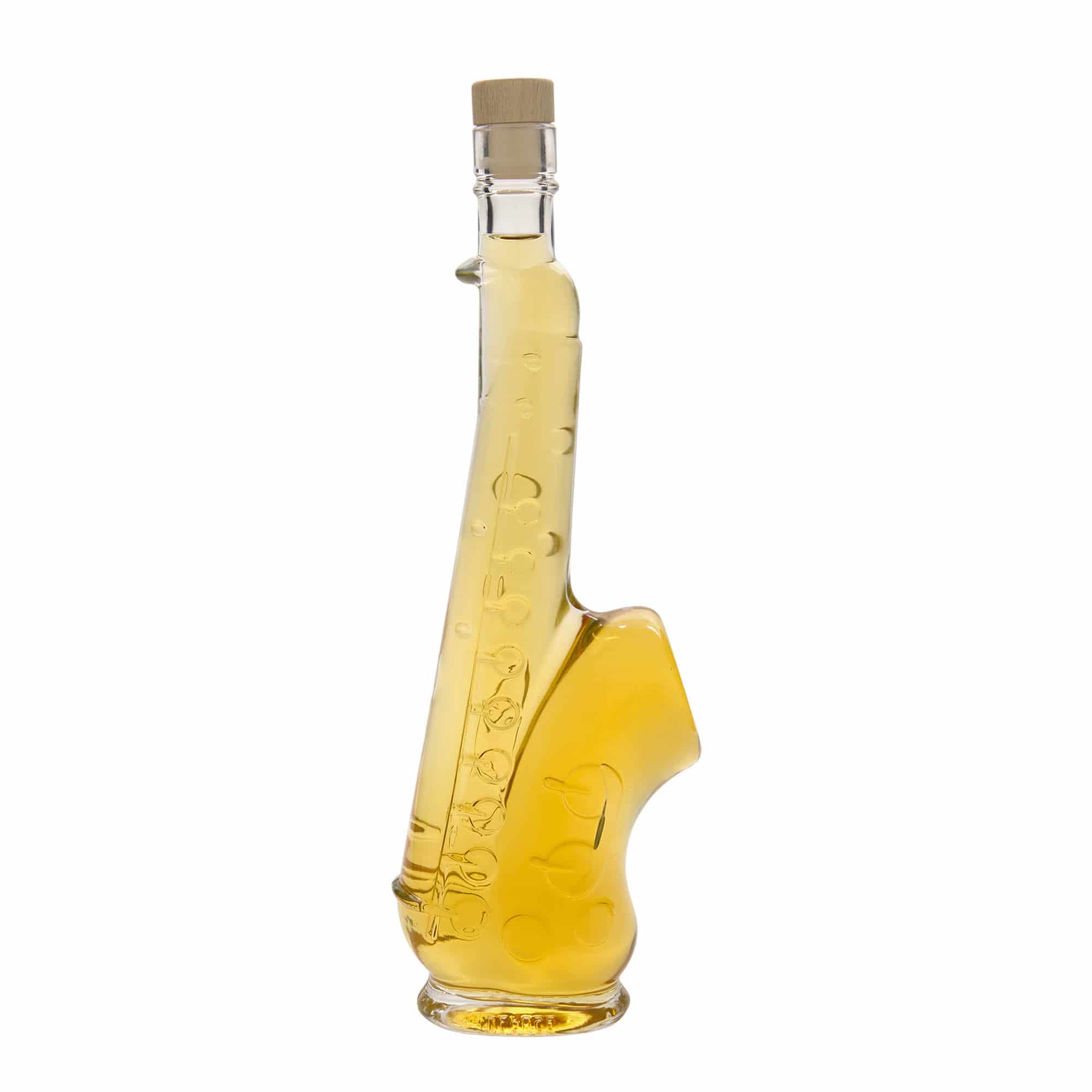500 ml glass bottle ‘Saxophone’, opening: cork