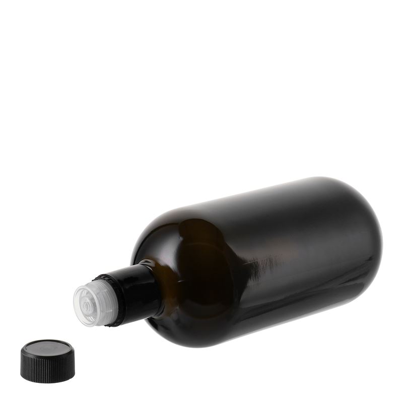 750 ml vinegar/oil bottle 'Biolio', glass, antique green, mouth: DOP