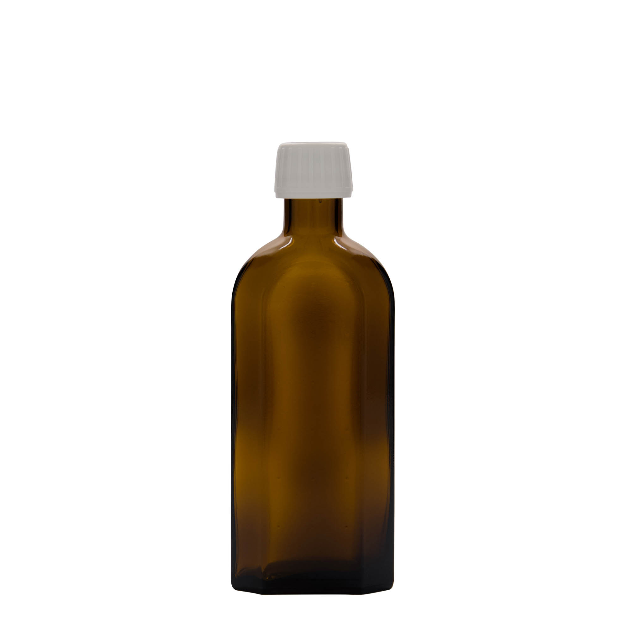 250 ml medical bottle Meplat, oval, glass, brown, opening: PP 28 250 ml medical bottle Meplat, oval, glass, brown, opening: PP 28