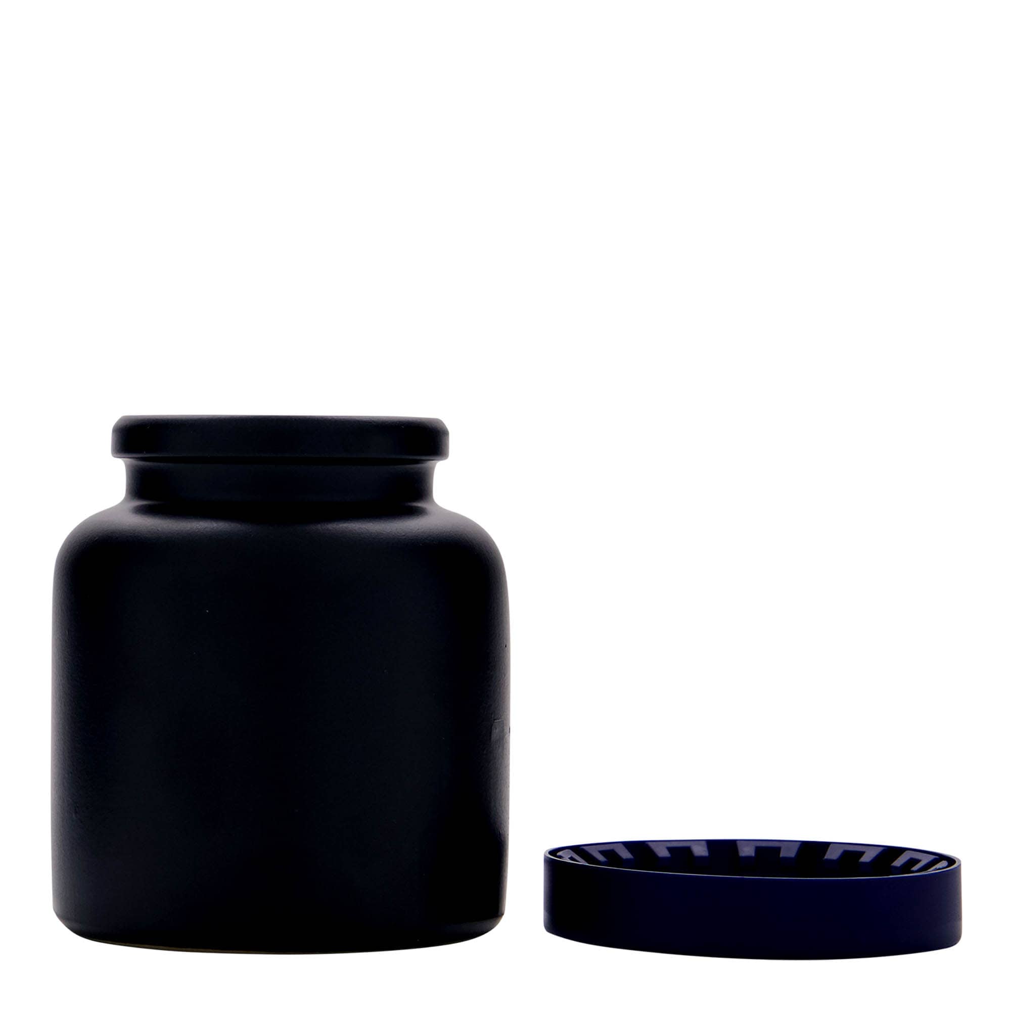 270 ml stoneware jar, ceramic, black, closure: slip lid