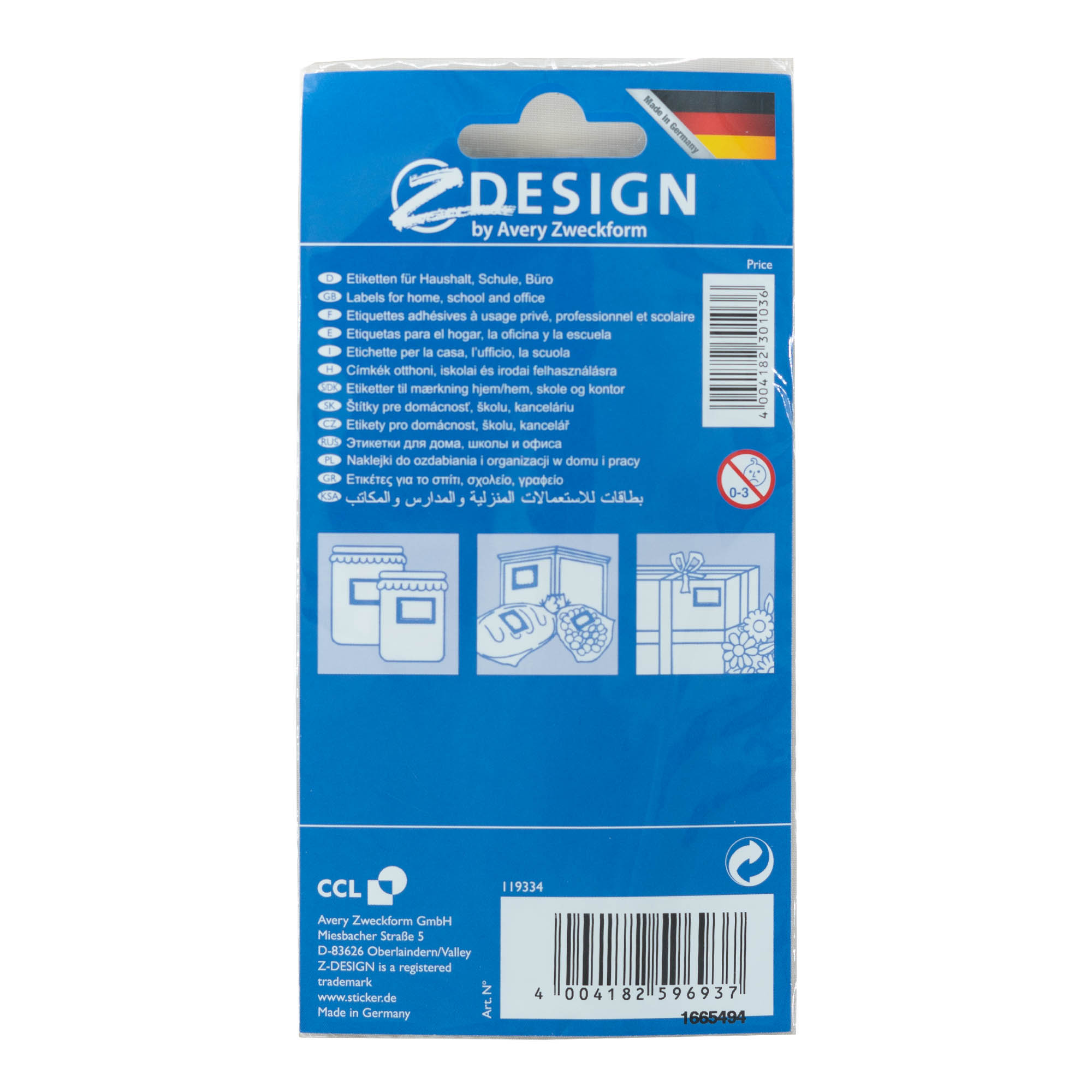 Zweckform Labels 'Fruit Frame', rectangular, paper, multicoloured