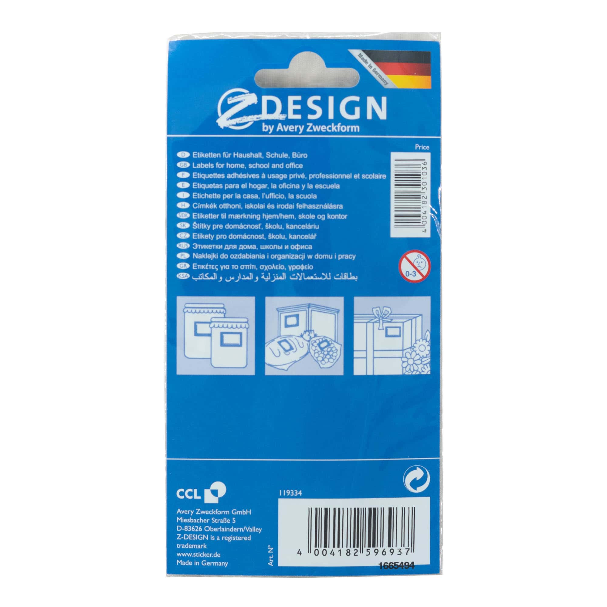 Zweckform Labels ‘Fruit Frame’, rectangular, paper, multicoloured