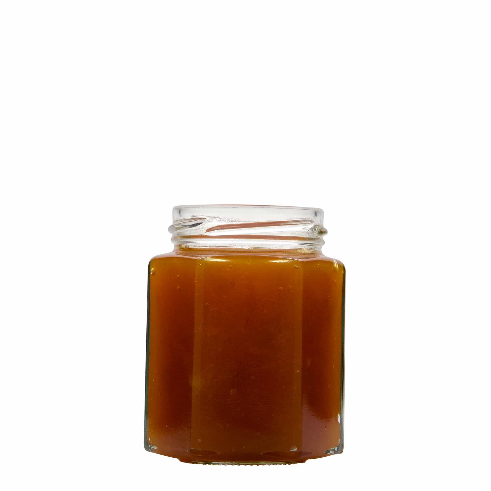 191 ml hexagonal jar, closure: twist off (TO 58)