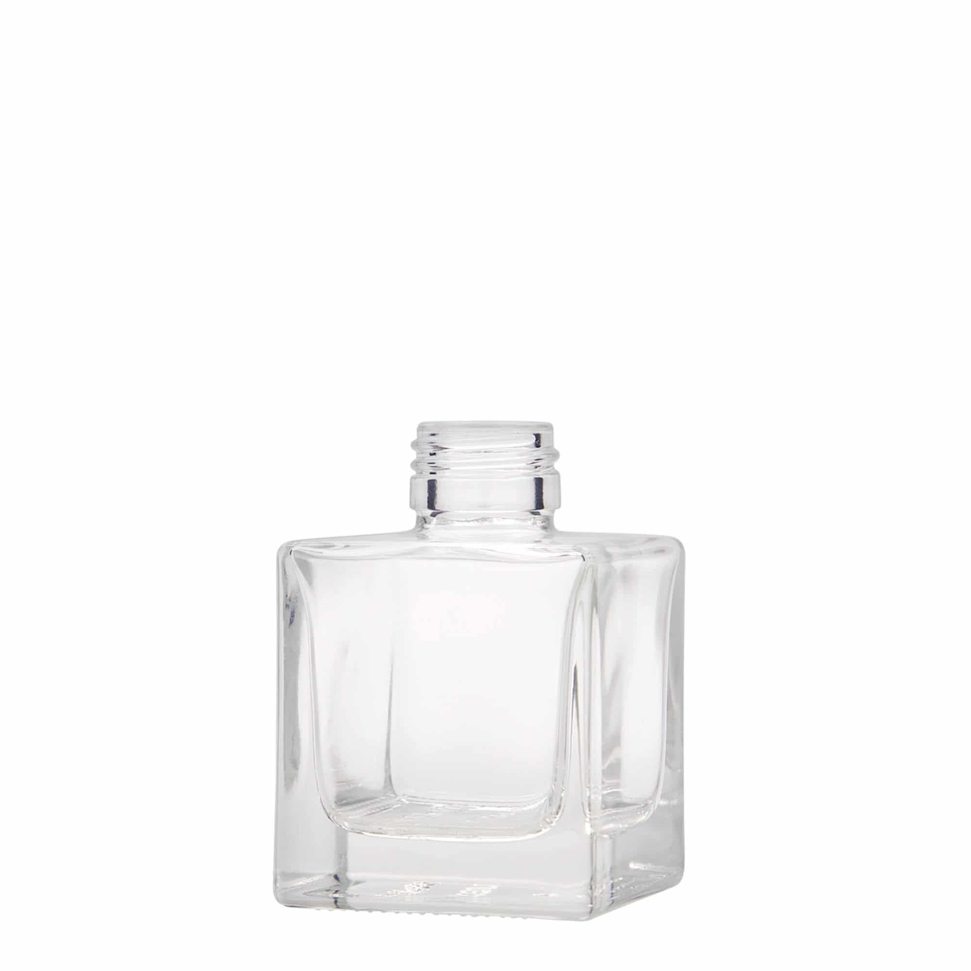 100 ml glass bottle 'Cube', square, closure: PP 28