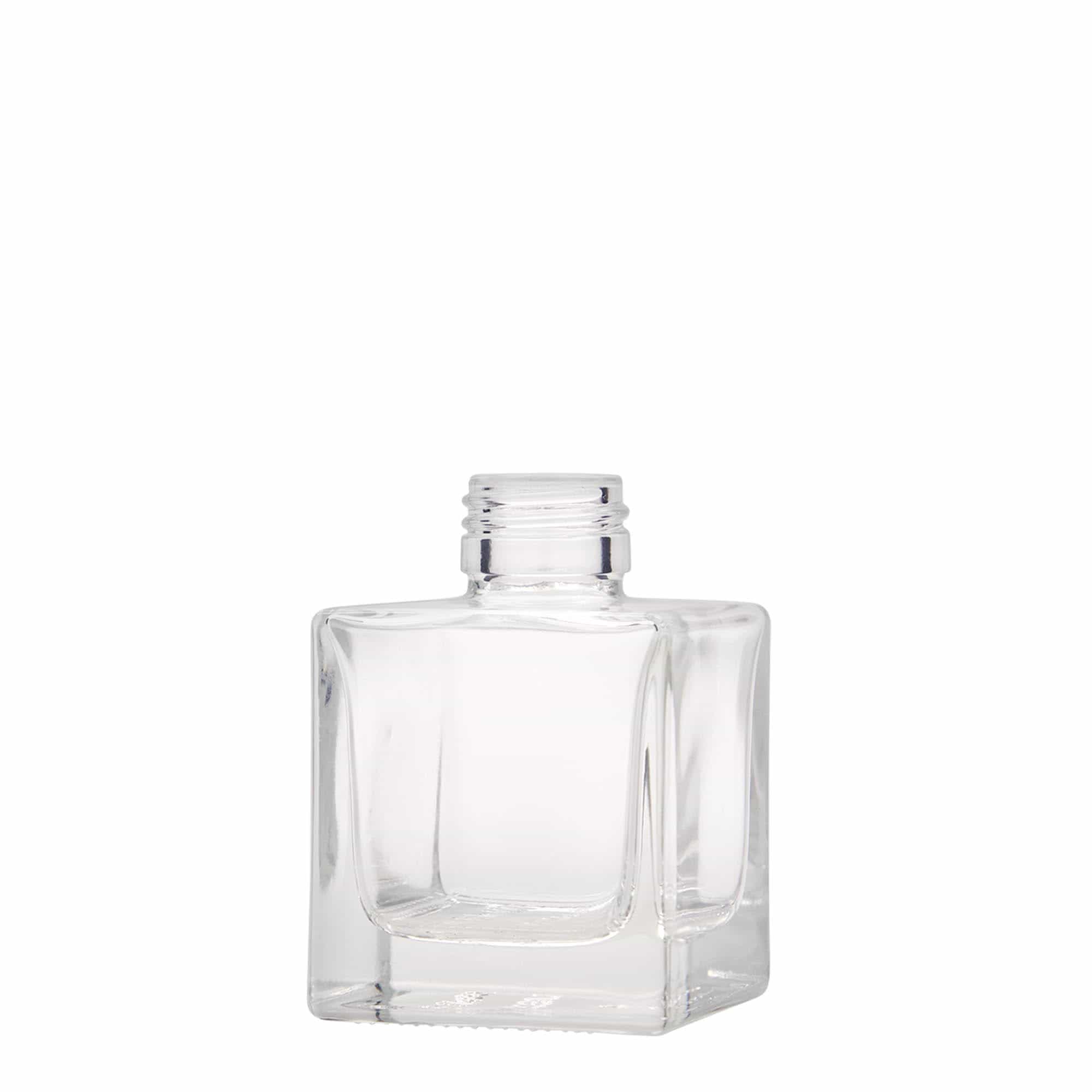 100 ml glass bottle 'Cube', square, opening: PP 28 100 ml glass bottle 'Cube', square, opening: PP 28