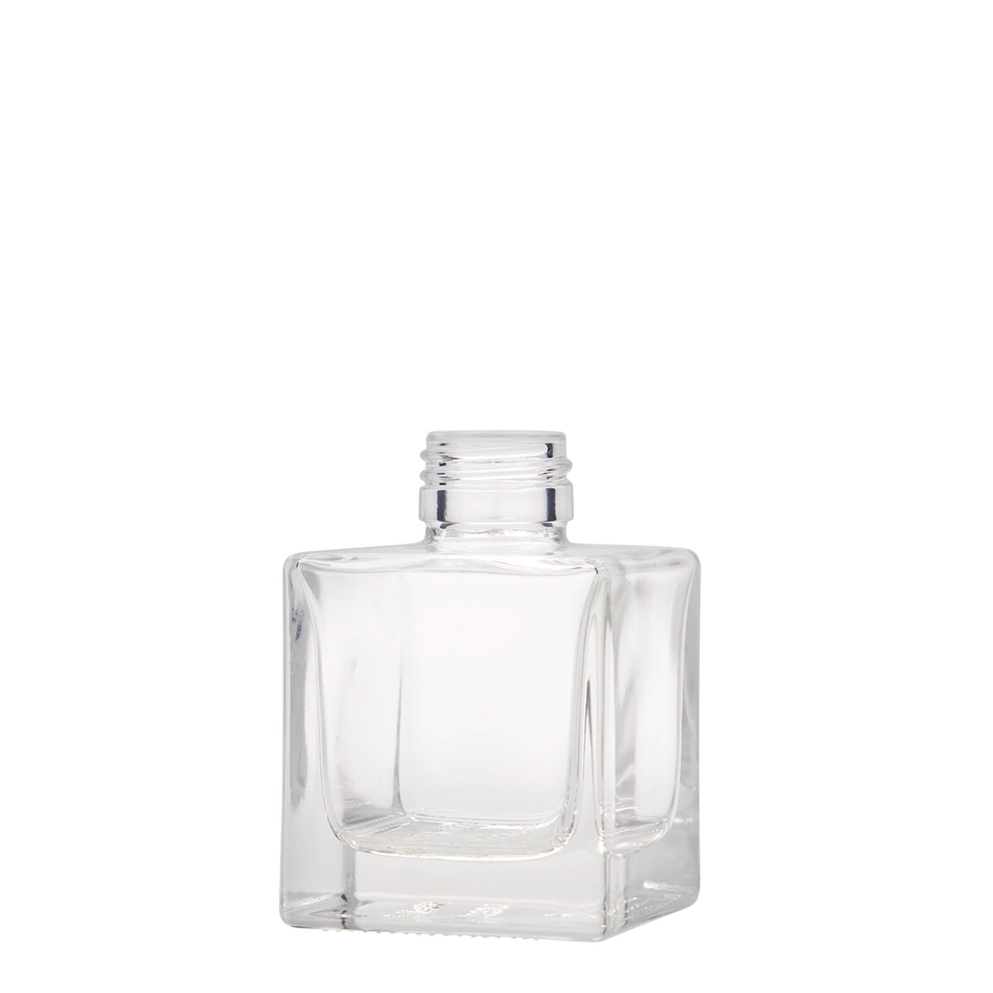100 ml glass bottle 'Cube', square, opening: PP 28