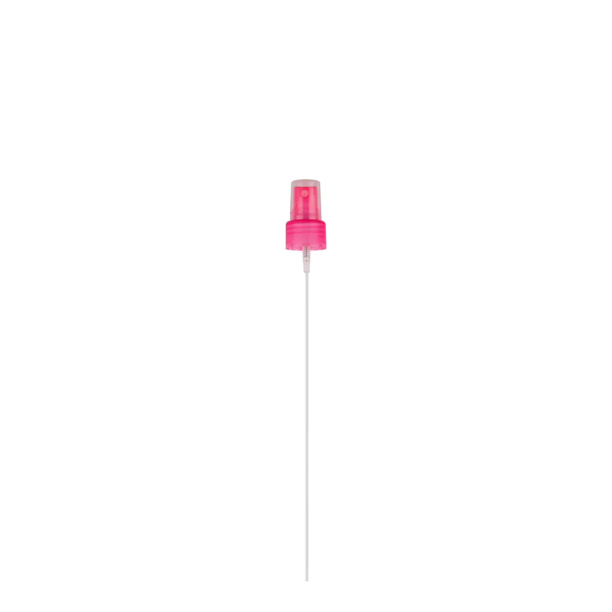 Screw cap spray atomiser, PP plastic, pink, for opening: 24/410