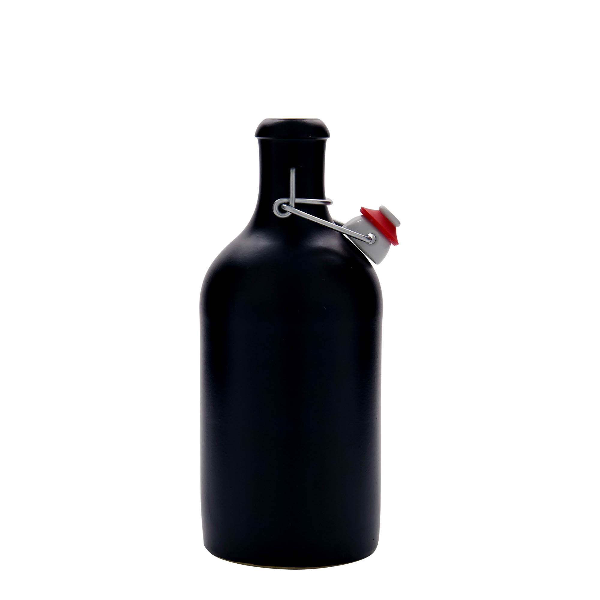500 ml clay jug, stoneware, black, opening: swing top closure