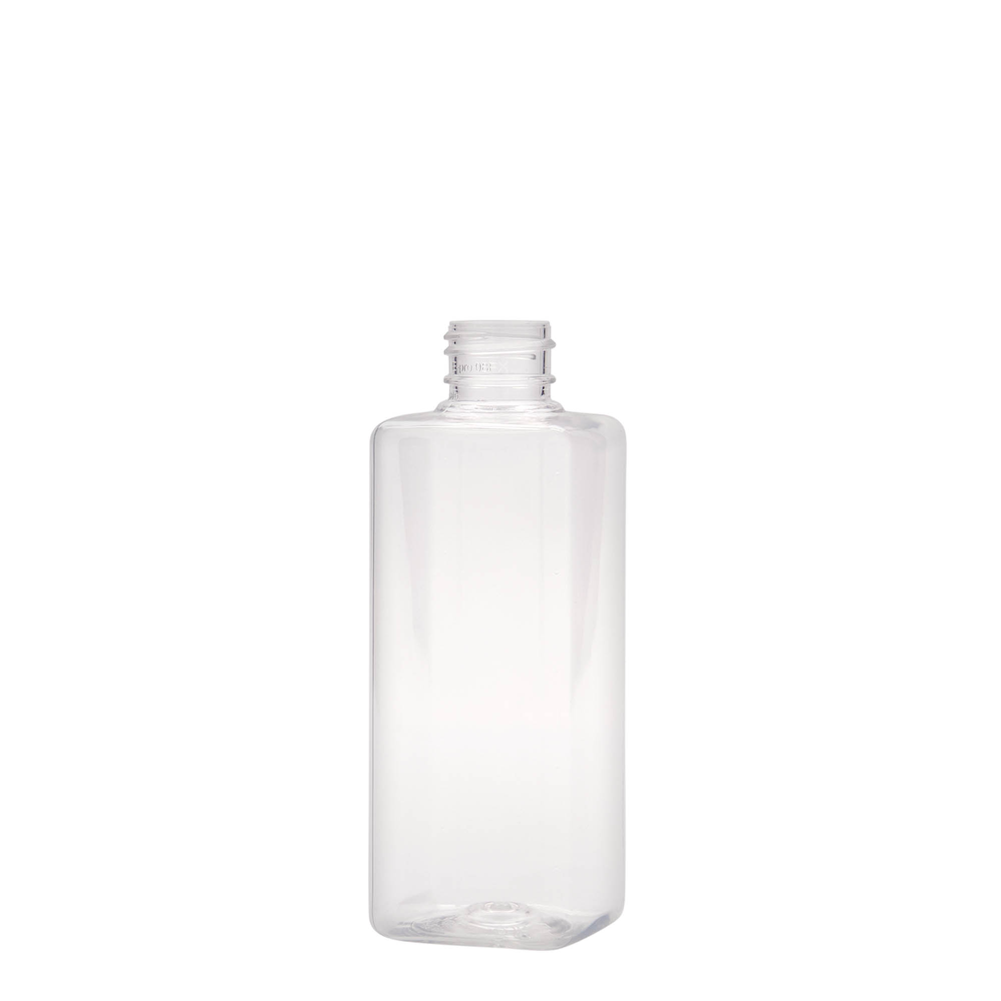 200 ml PET bottle 'Karl', square, plastic, neck: 24/410
