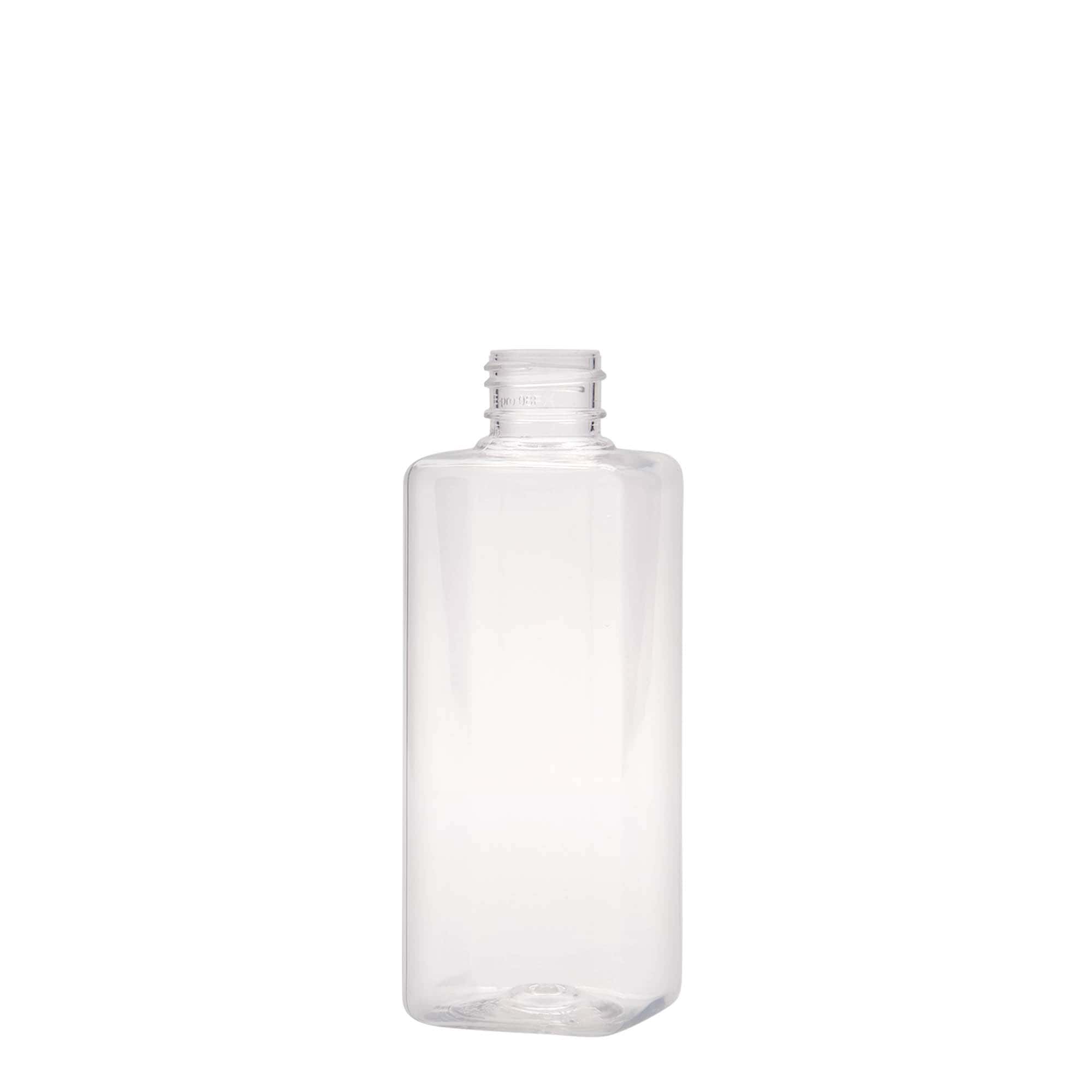 200 ml PET bottle 'Karl', square, plastic, neck: 24/410