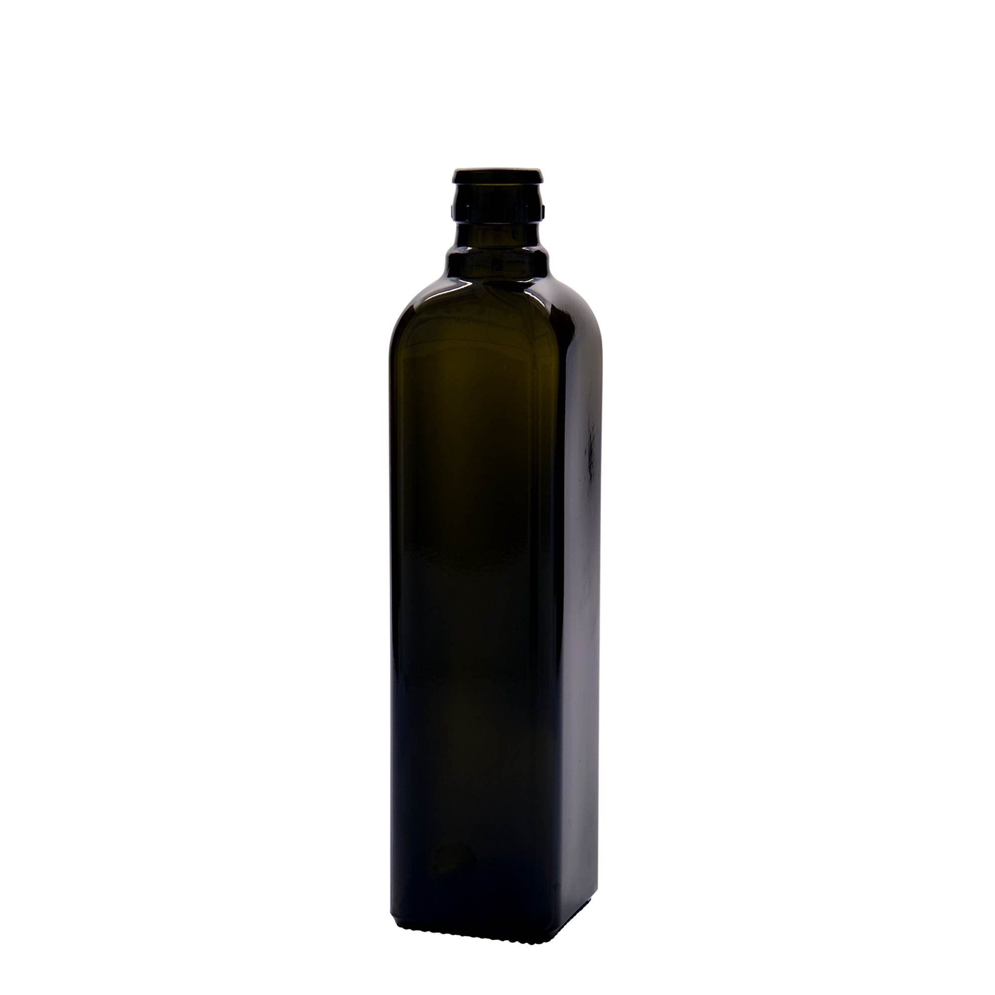500 ml vinegar/oil bottle 'Quadra', glass, square, antique green, opening: DOP 500 ml vinegar/oil bottle 'Quadra', glass, square, antique green, opening: DOP