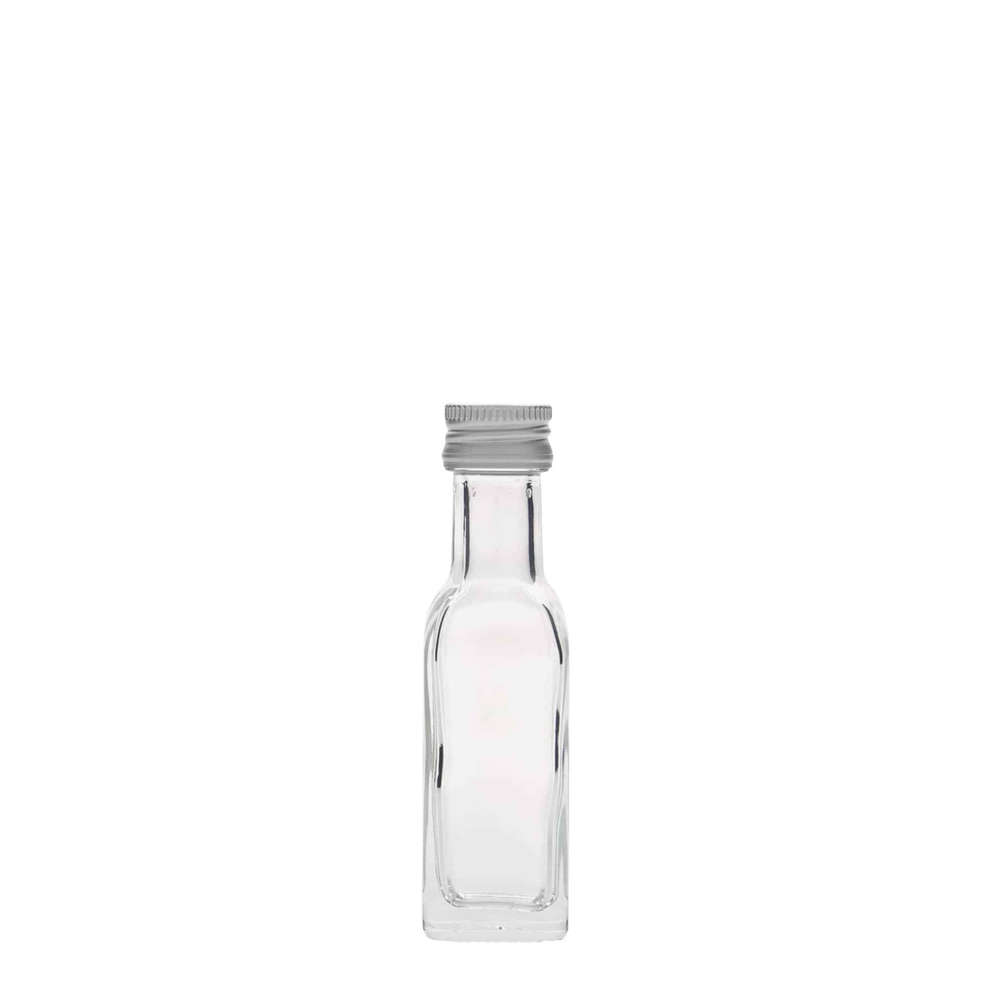 20 ml glass bottle ‘Marasca’, square, opening: PP 18