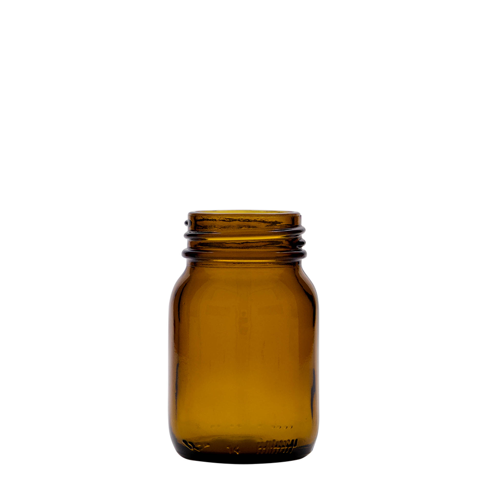 75 ml wide-neck glass, brown, opening: DIN 40