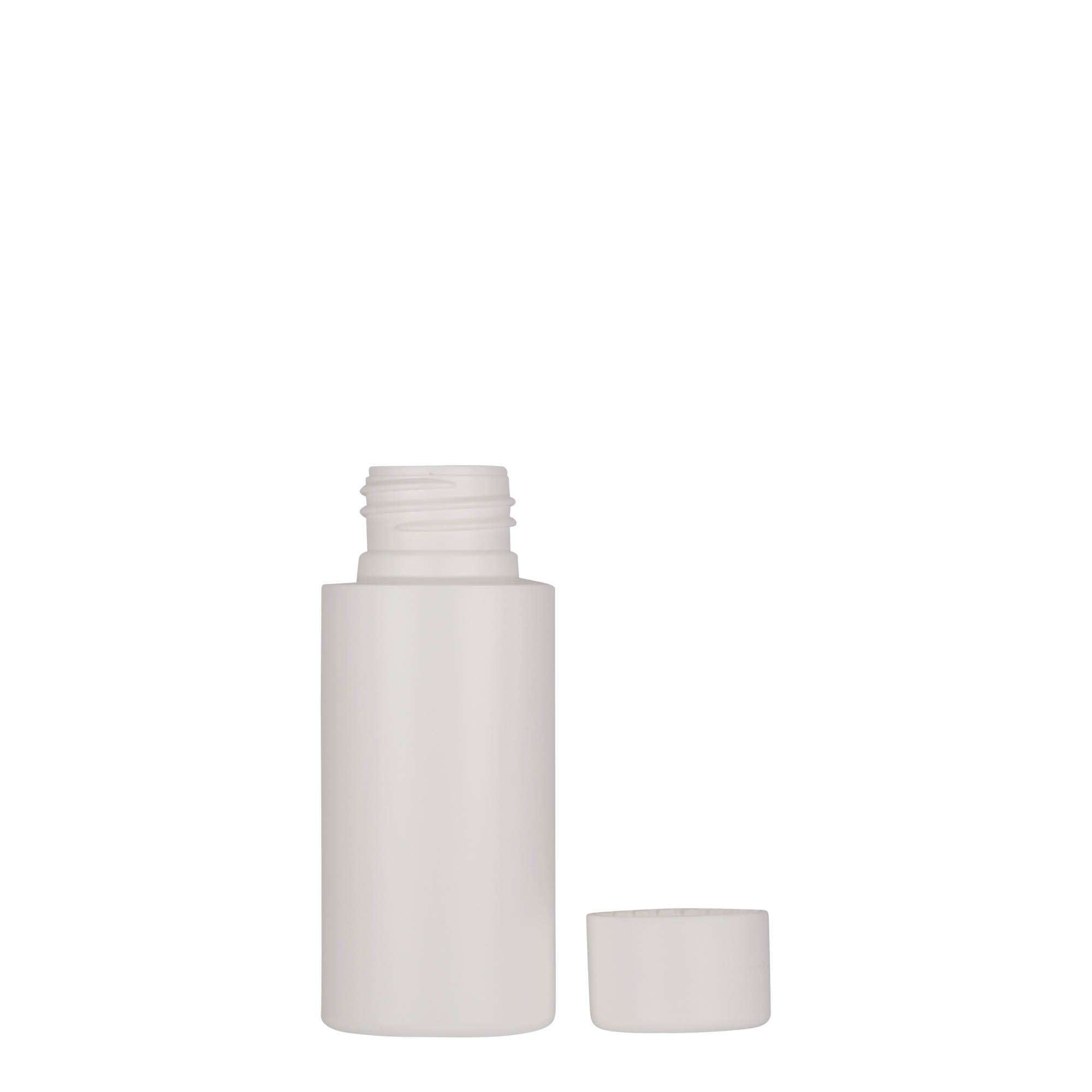 50 ml plastic bottle ‘Pipe’, green HDPE, white, opening: 24/410