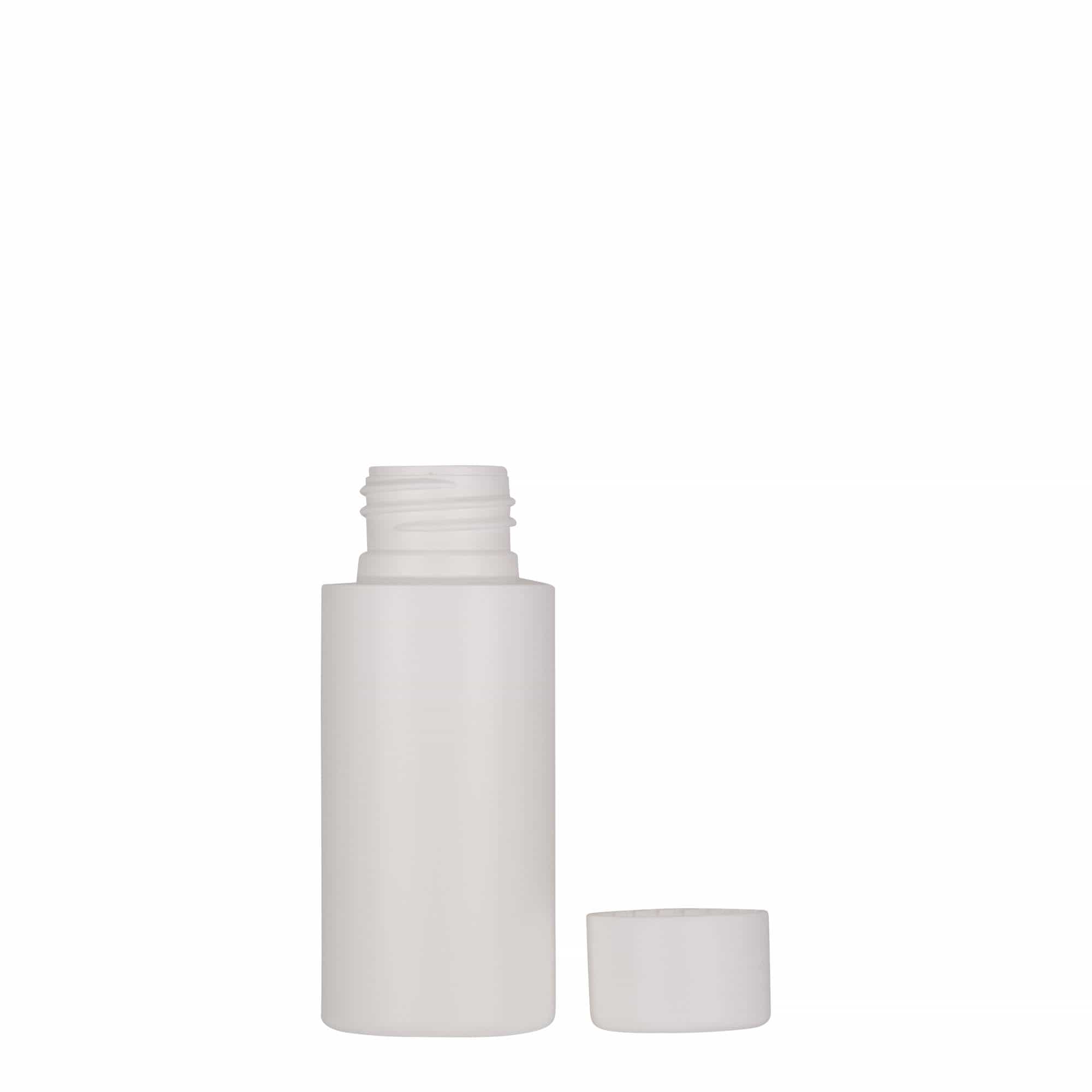 50 ml plastic bottle ‘Pipe’, green HDPE, white, opening: 24/410