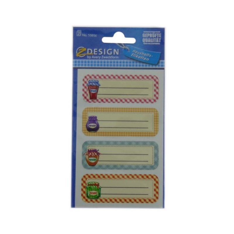 Zweckform Labels ‘Jam Jars’, rectangular, paper, multicoloured