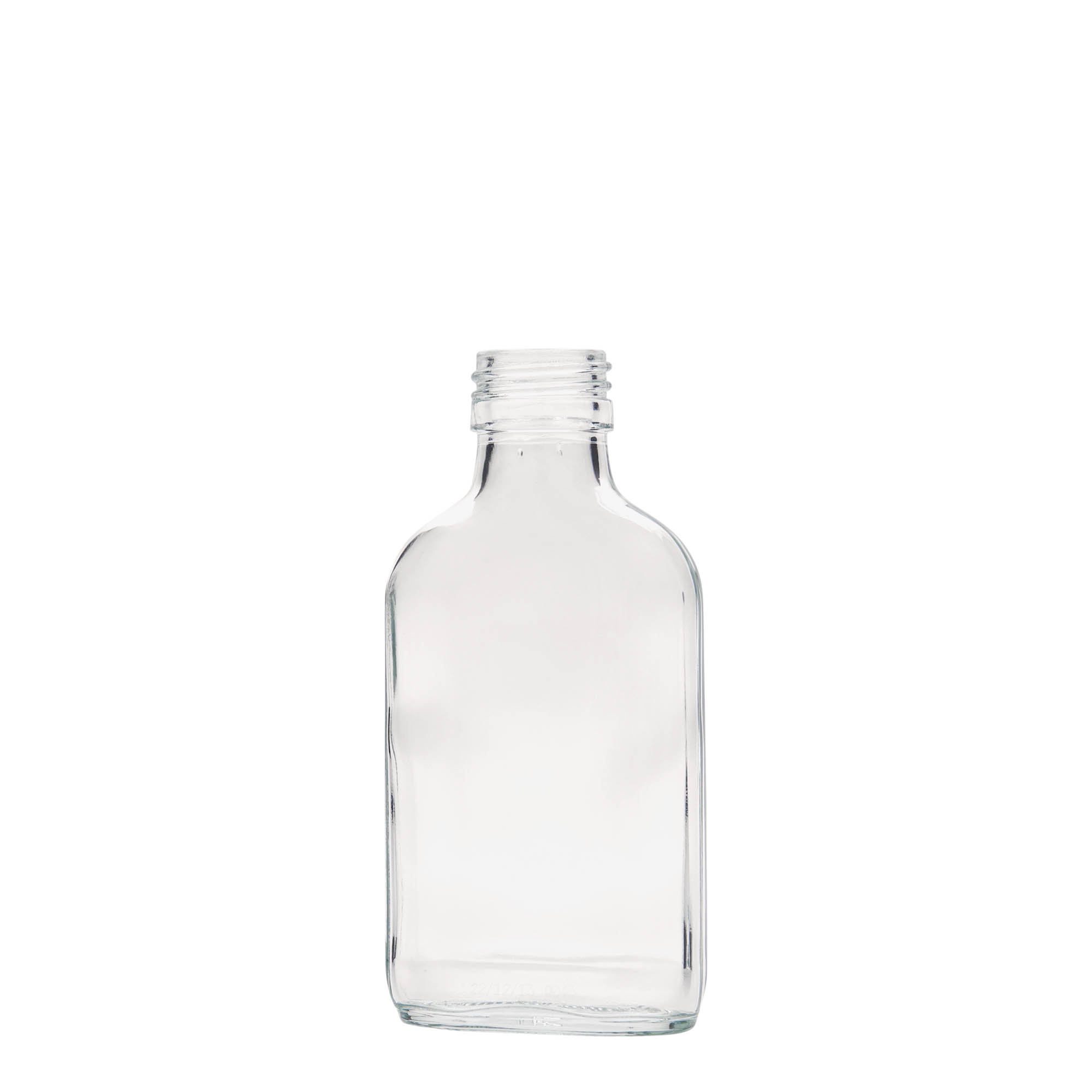 100 ml pocket bottle, rectangular, glass, opening: PP 28 100 ml pocket bottle, rectangular, glass, opening: PP 28