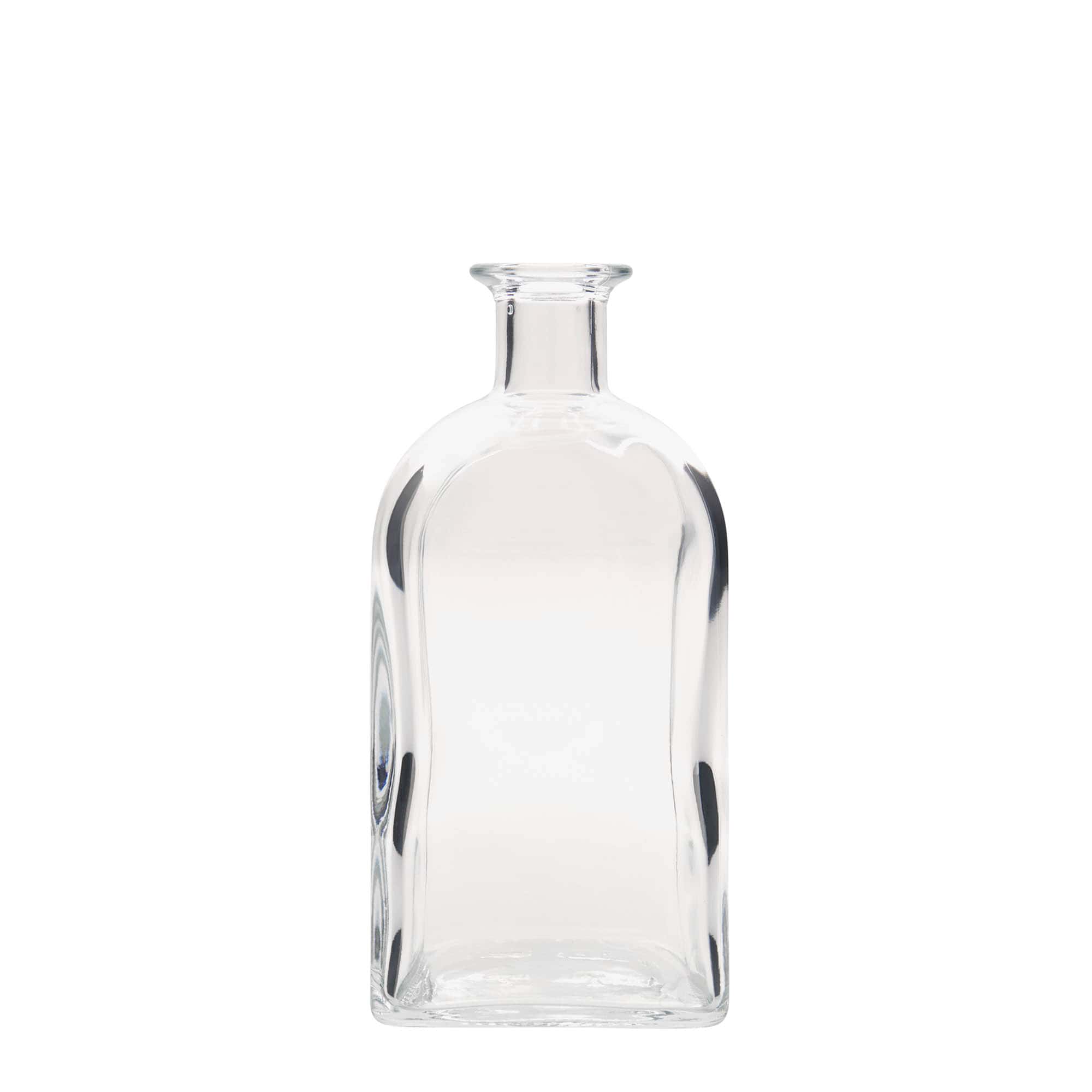 700 ml glass bottle Apothecary Carré, square, opening: cork