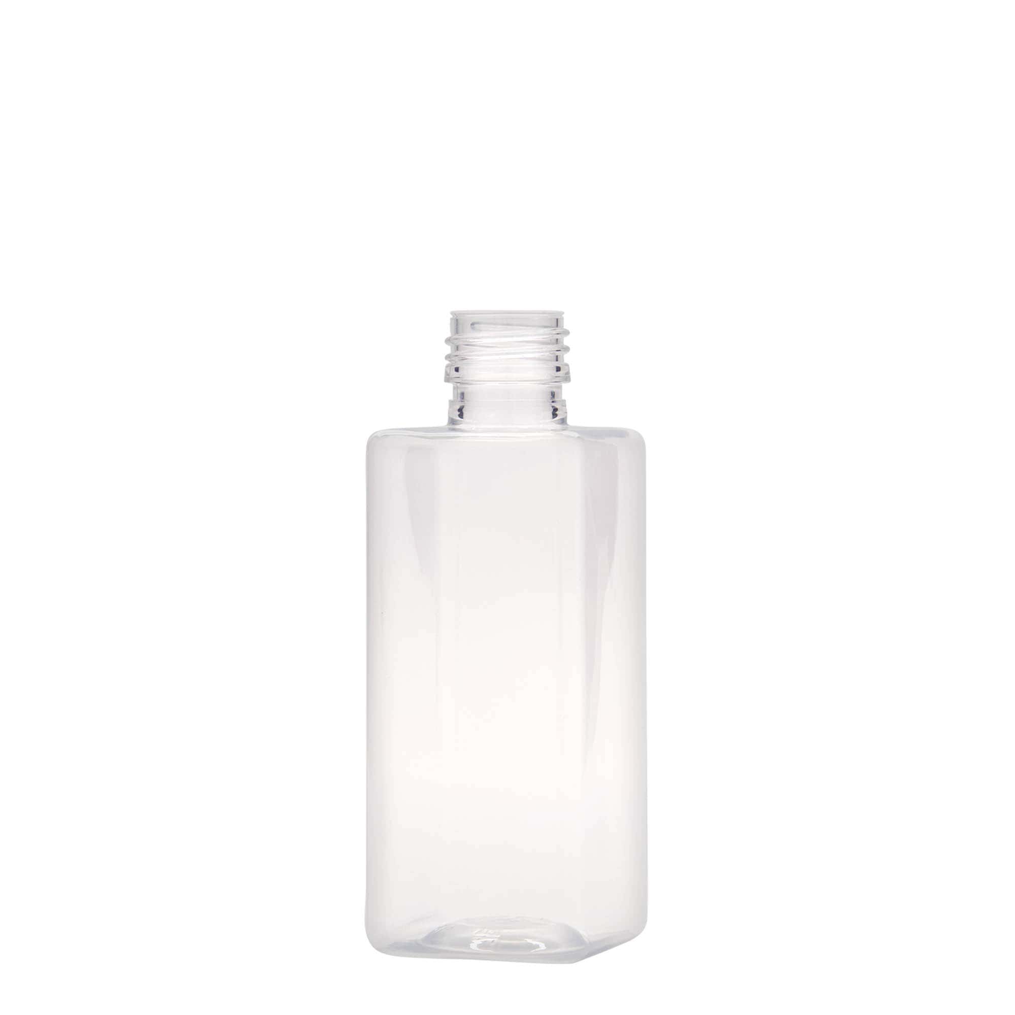 250 ml PET bottle ‘Karl’, square, plastic, opening: PP 28