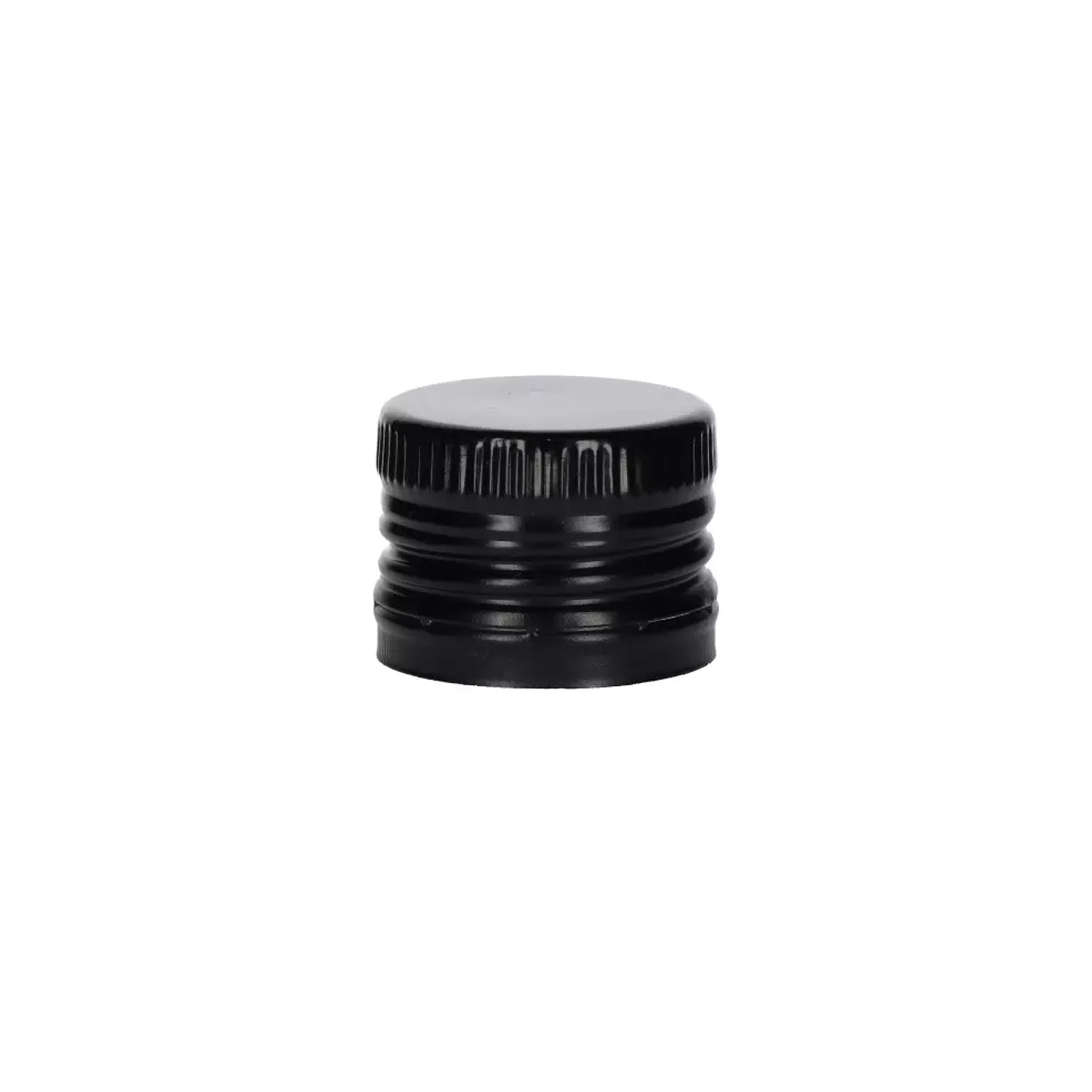 Screw cap with pouring insert, metal-plastic, black, for opening: PP 31.5